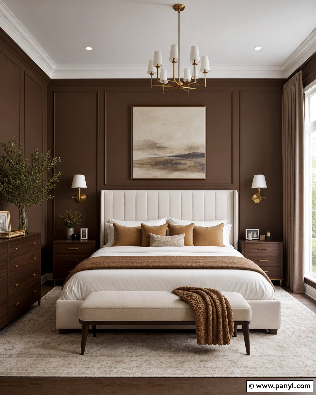 Brown Paneled Bedroom Walls - 35 Brown Wall Color Ideas
