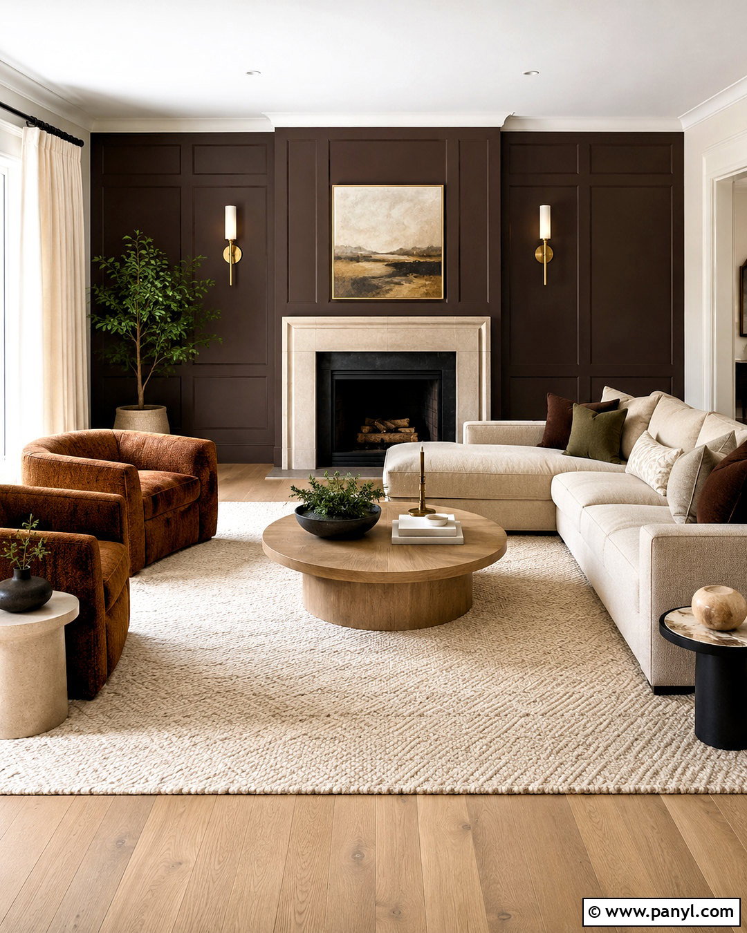 Brown Paneled Fireplace Wall - 20 brown panelling ideas