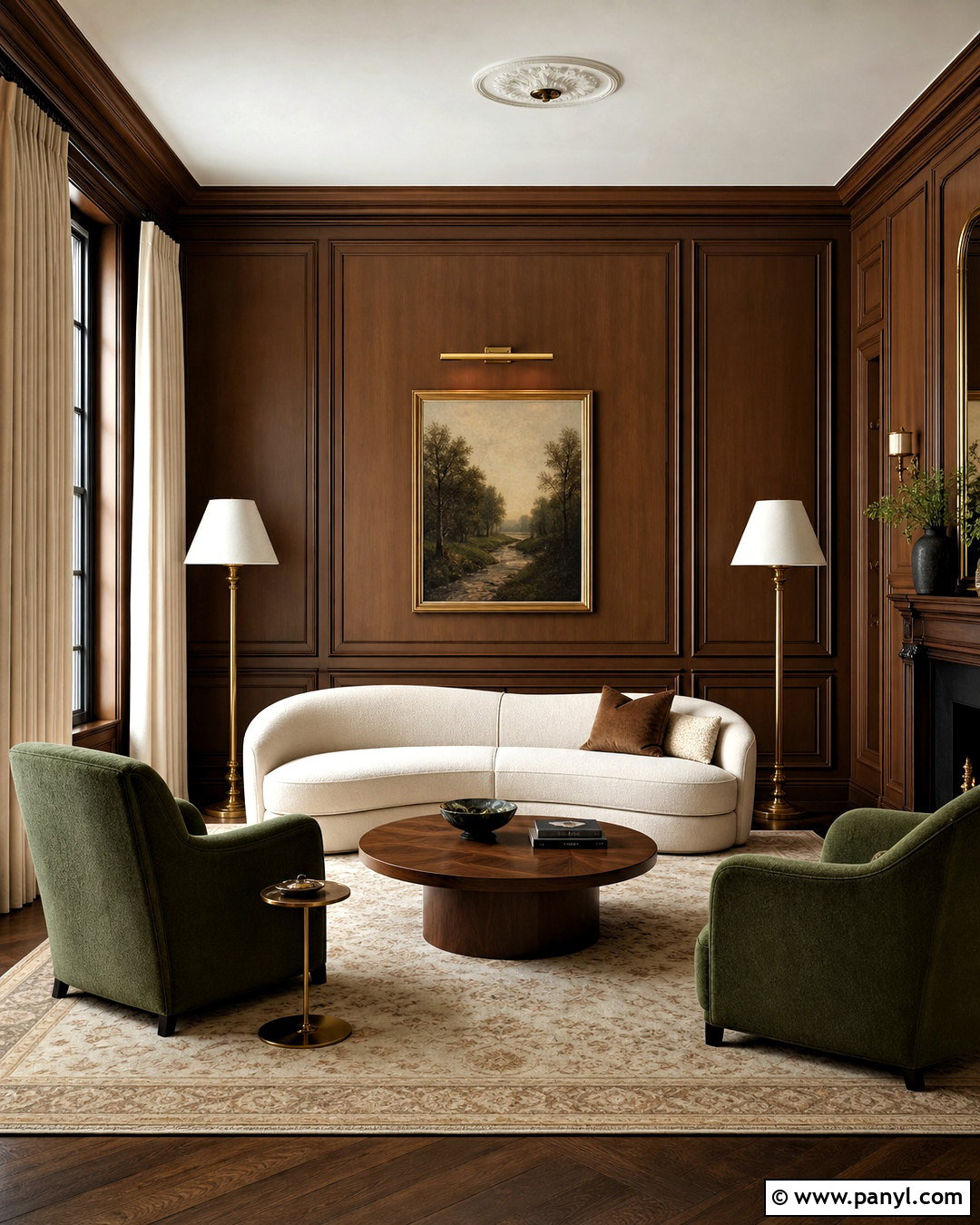 Brown Paneled Living Room - 20 brown rooms paint ideas