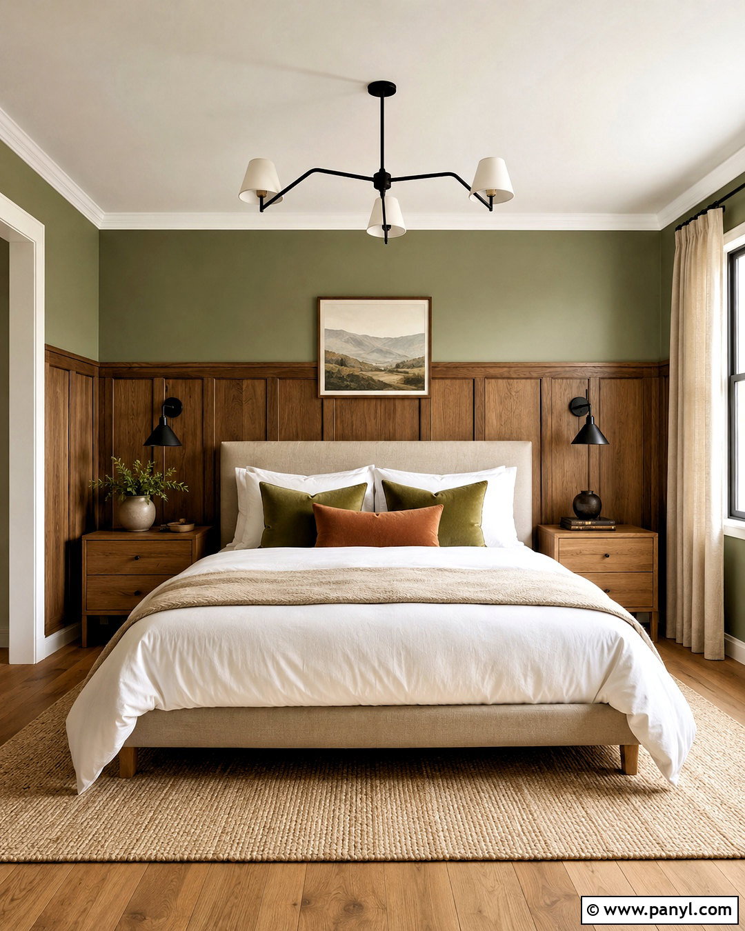 Brown Paneling With Sage Green - 20 brown panelling ideas