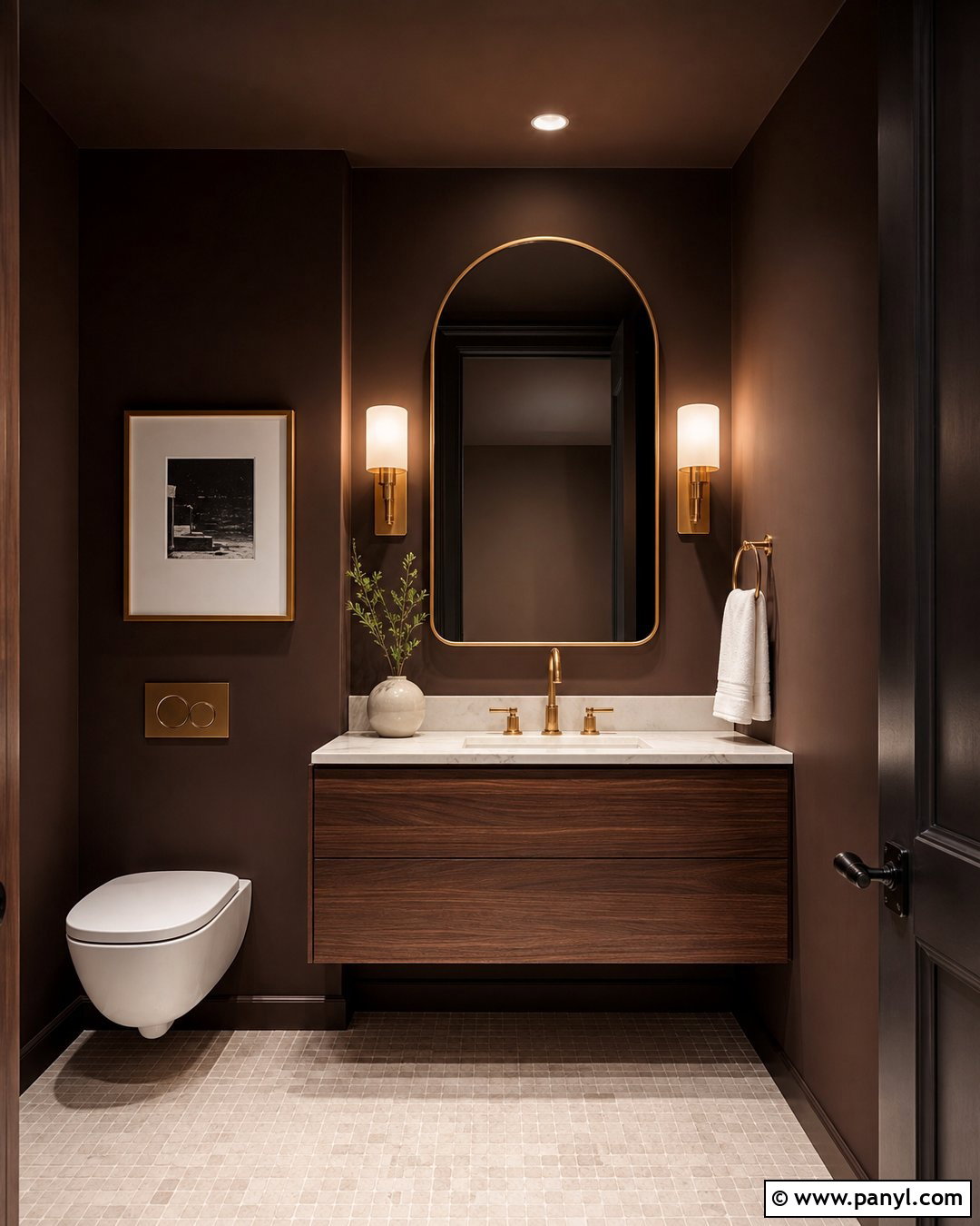 Brown Powder Room Walls - 35 Brown Wall Color Ideas