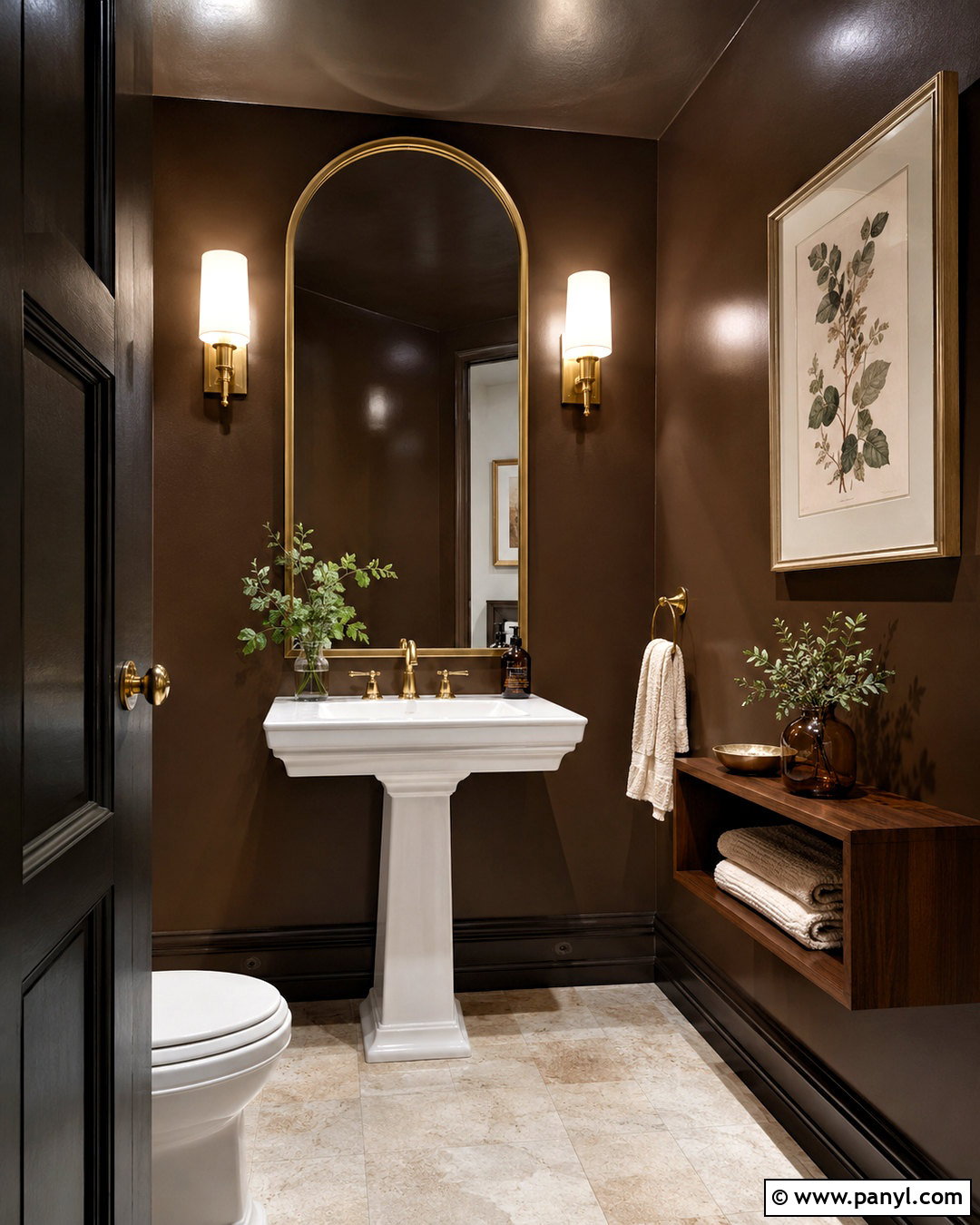 Brown Powder Room Walls - 40 brown wall paint ideas