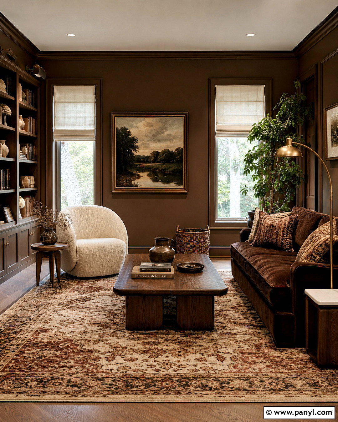 Brown Reading Room - 20 brown aesthetic house ideas