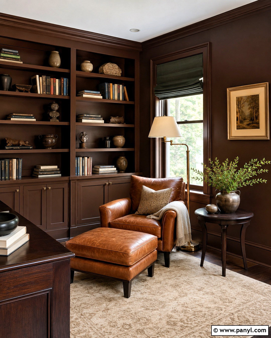 Brown Reading Room Walls - 40 brown wall paint ideas