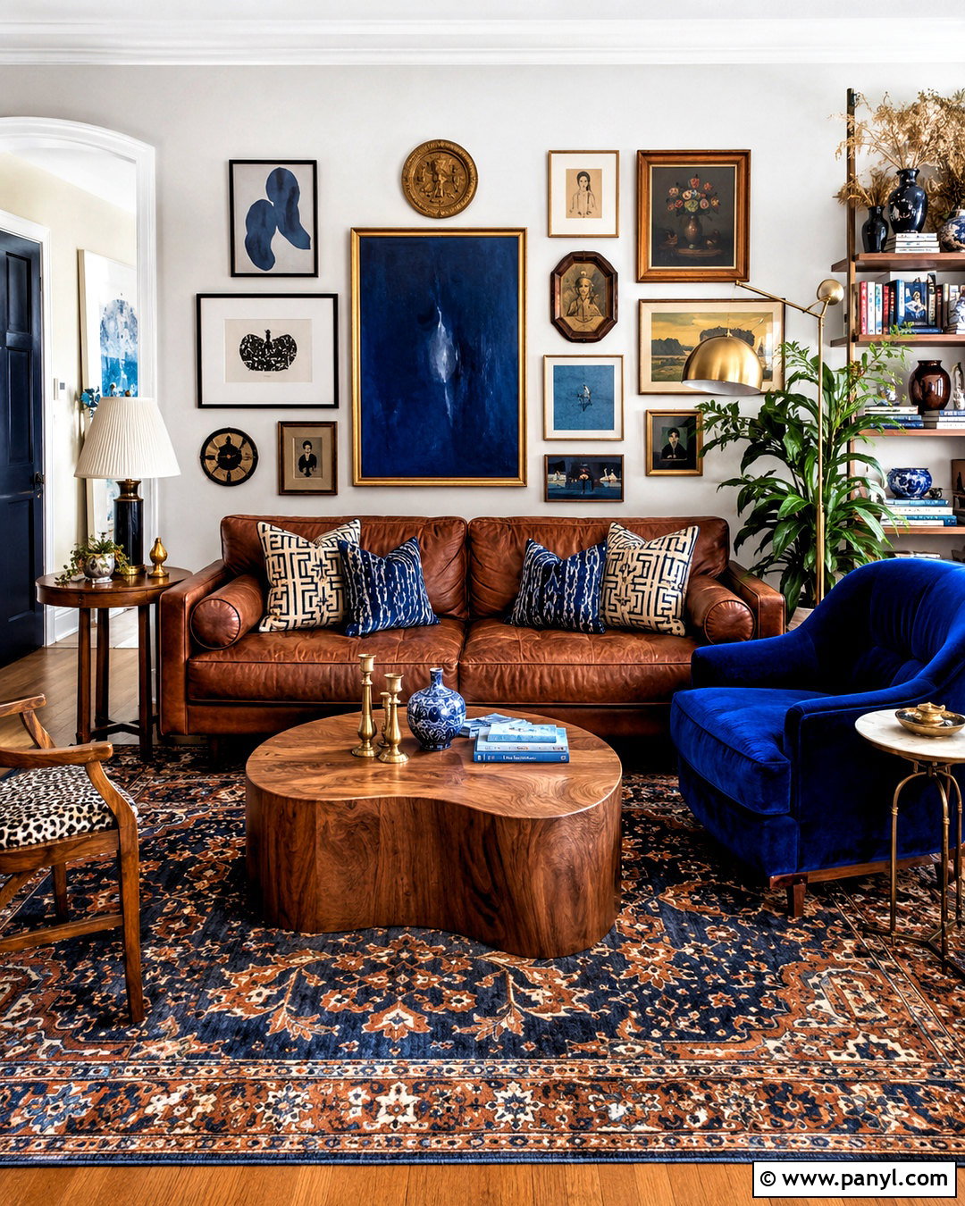 Brown Sectional With Blue Rug - 20 brown and blue living room ideas
