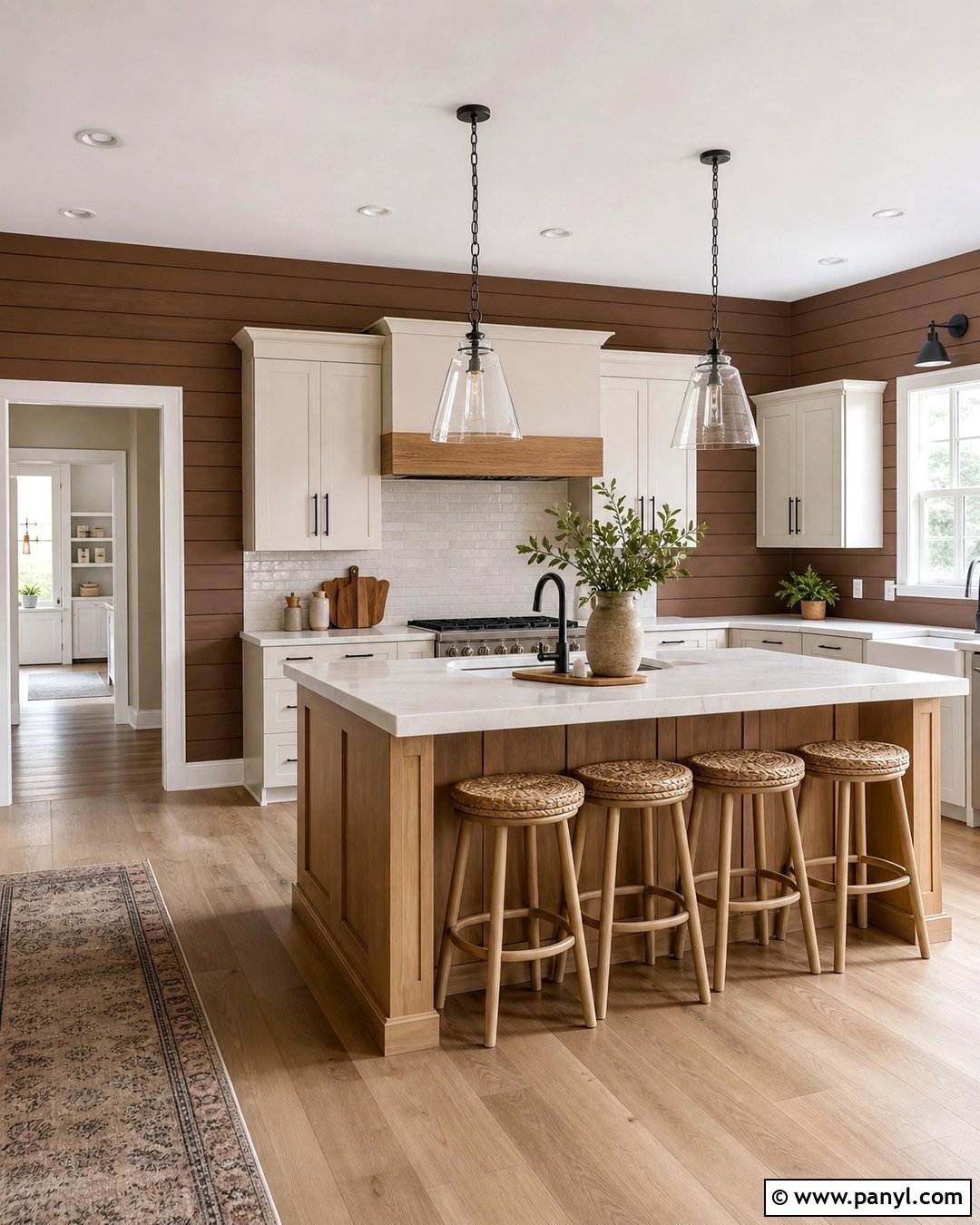Brown Shiplap Kitchen Walls - 35 Brown Kitchen Walls