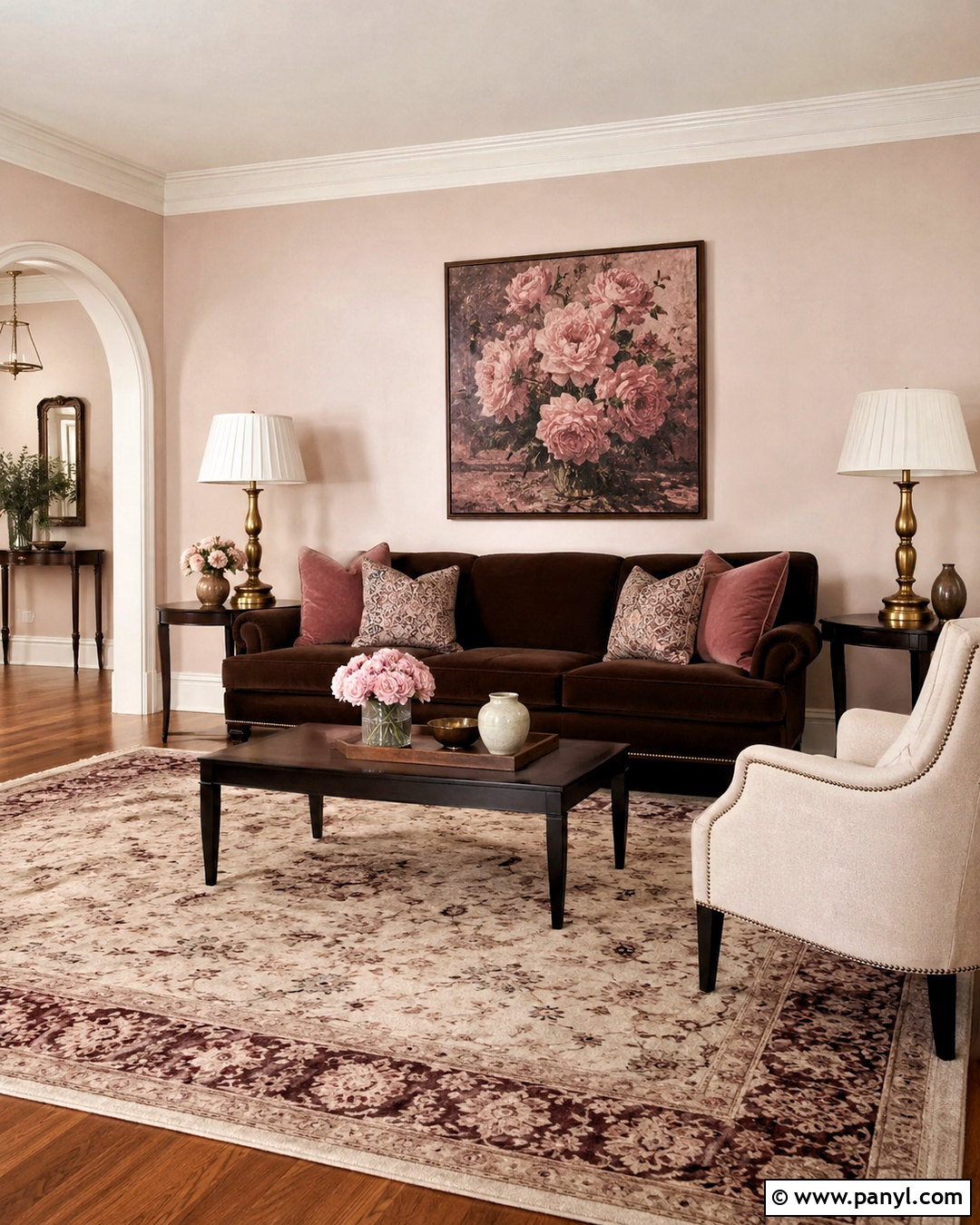 Brown Sofa With Blush And Burgundy - 20 brown sofa living room color schemes