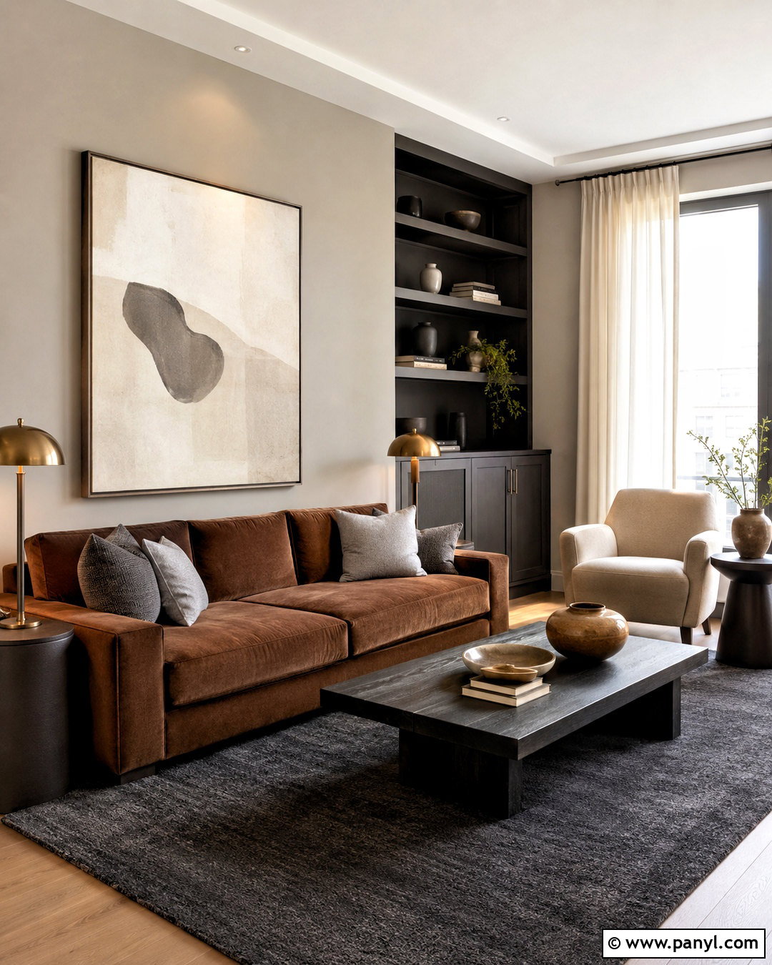 Brown Sofa With Charcoal And Soft Gray - 20 brown sofa living room color schemes