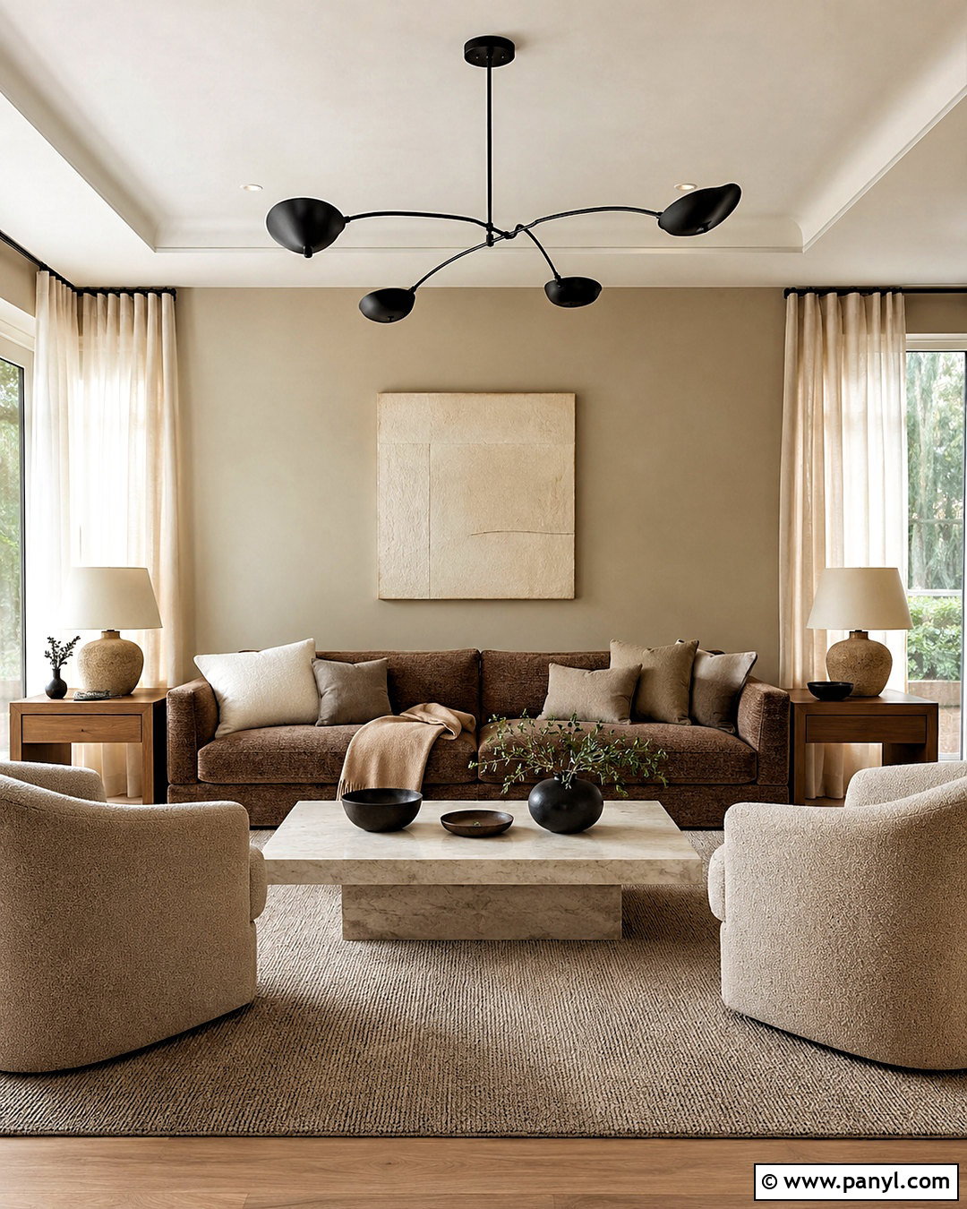 Brown Sofa With Taupe And Greige - 20 brown sofa living room color schemes