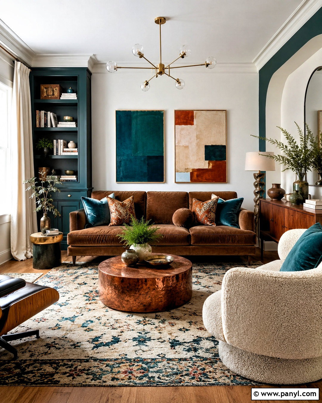 Brown Sofa With Teal And Copper - 20 brown sofa living room color schemes