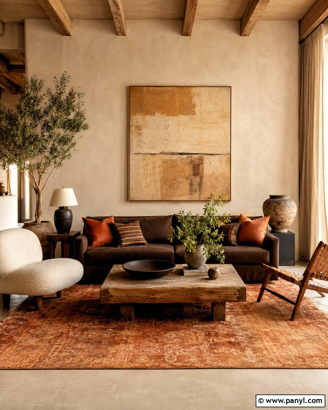 Brown Sofa With Terracotta And Clay - 20 brown sofa living room color schemes
