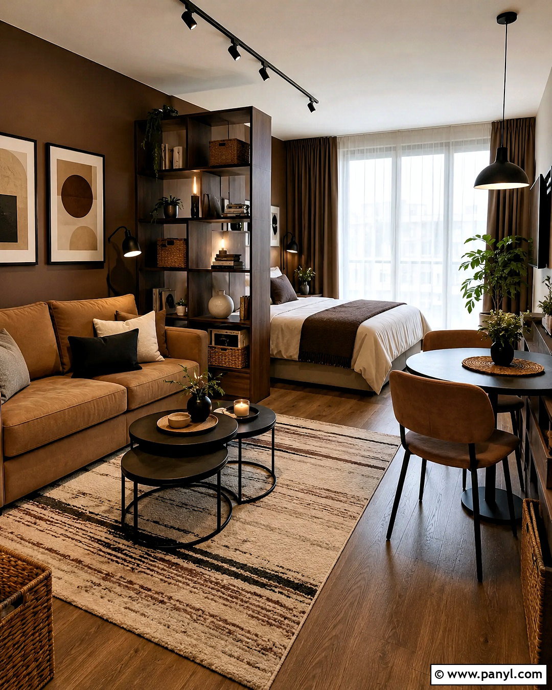 Brown Studio Apartment - 20 brown apartment aesthetic ideas
