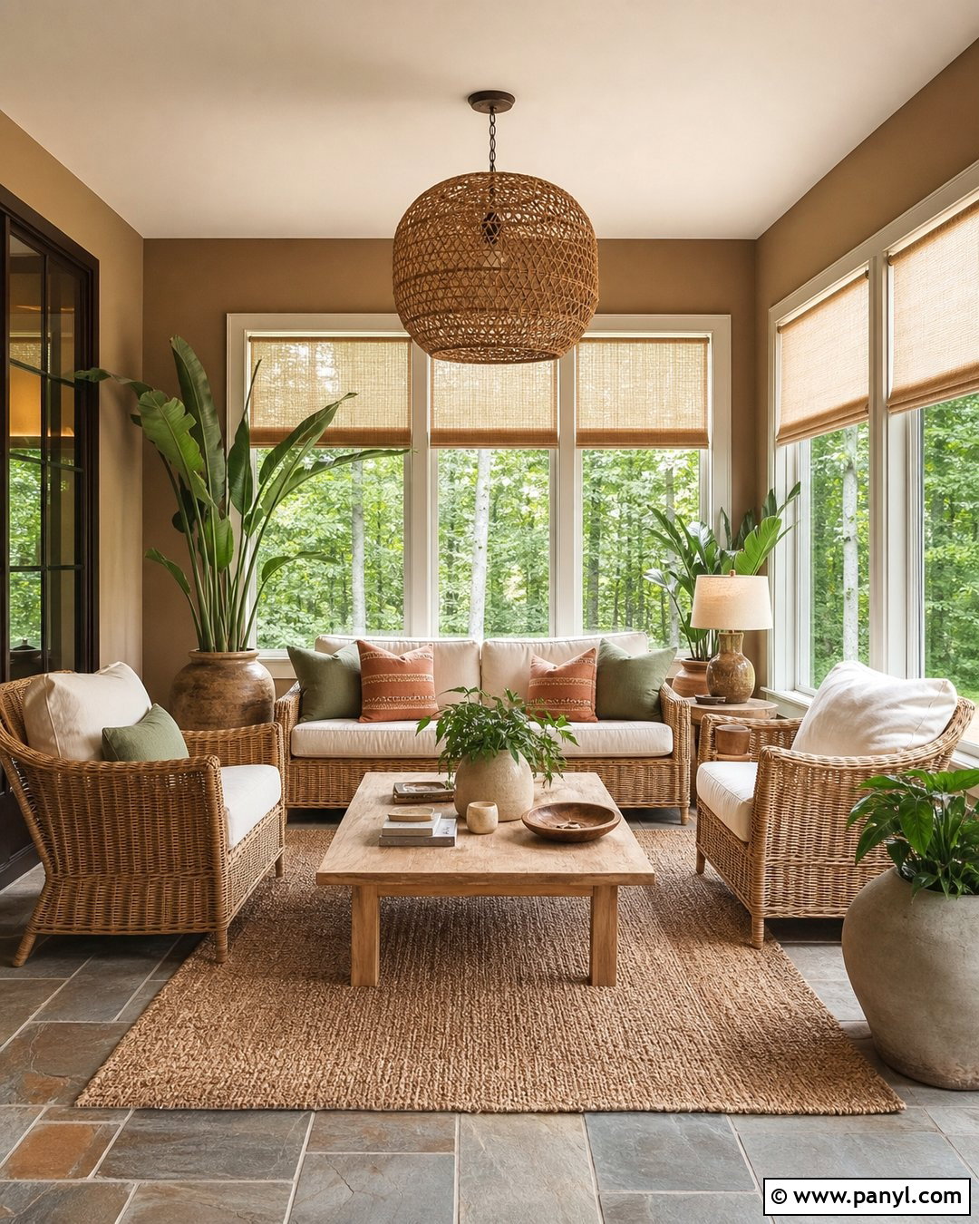 Brown Sunroom - 35 Brown Wall Room Ideas
