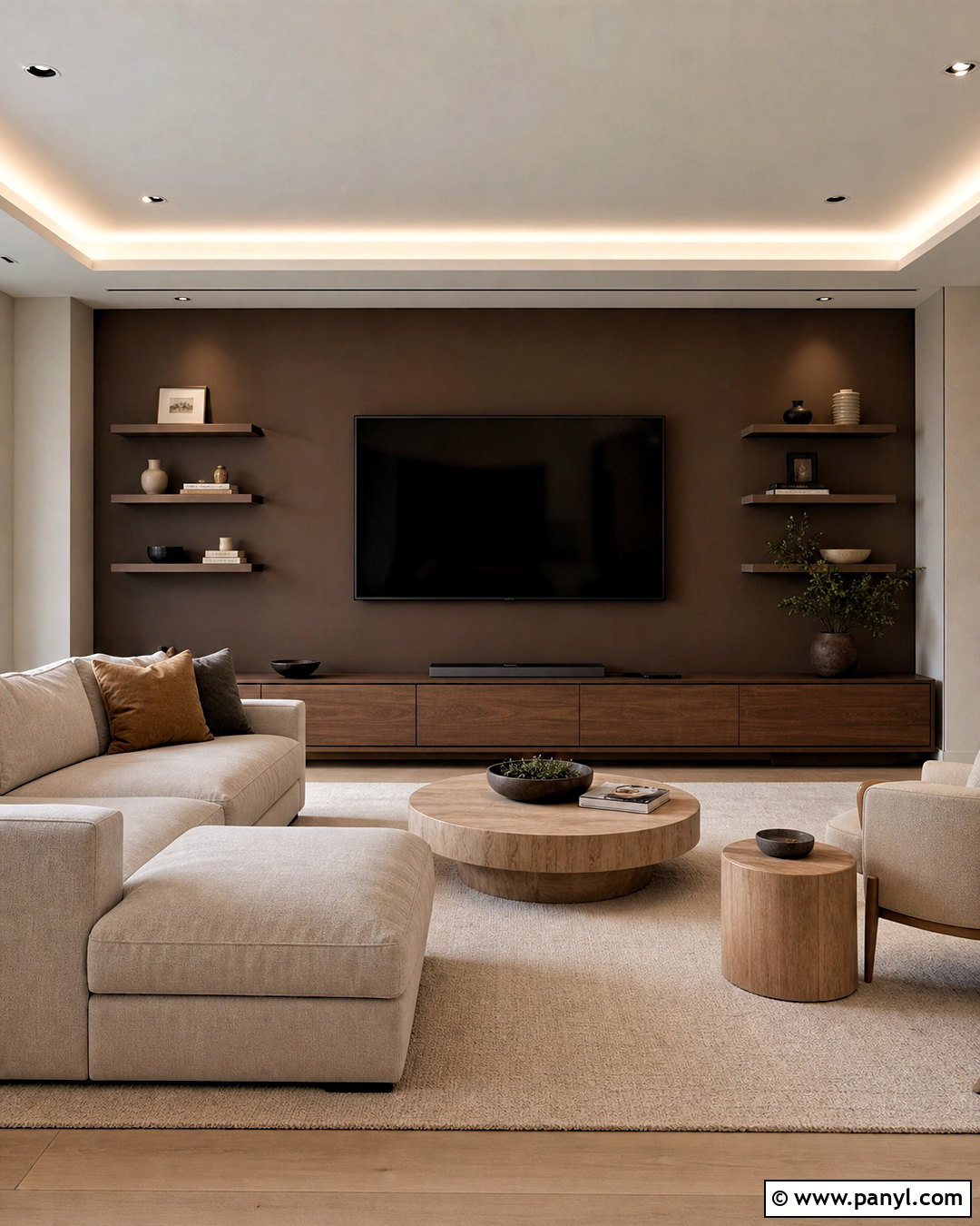 Brown TV Accent Wall - 20 brown accent wall ideas