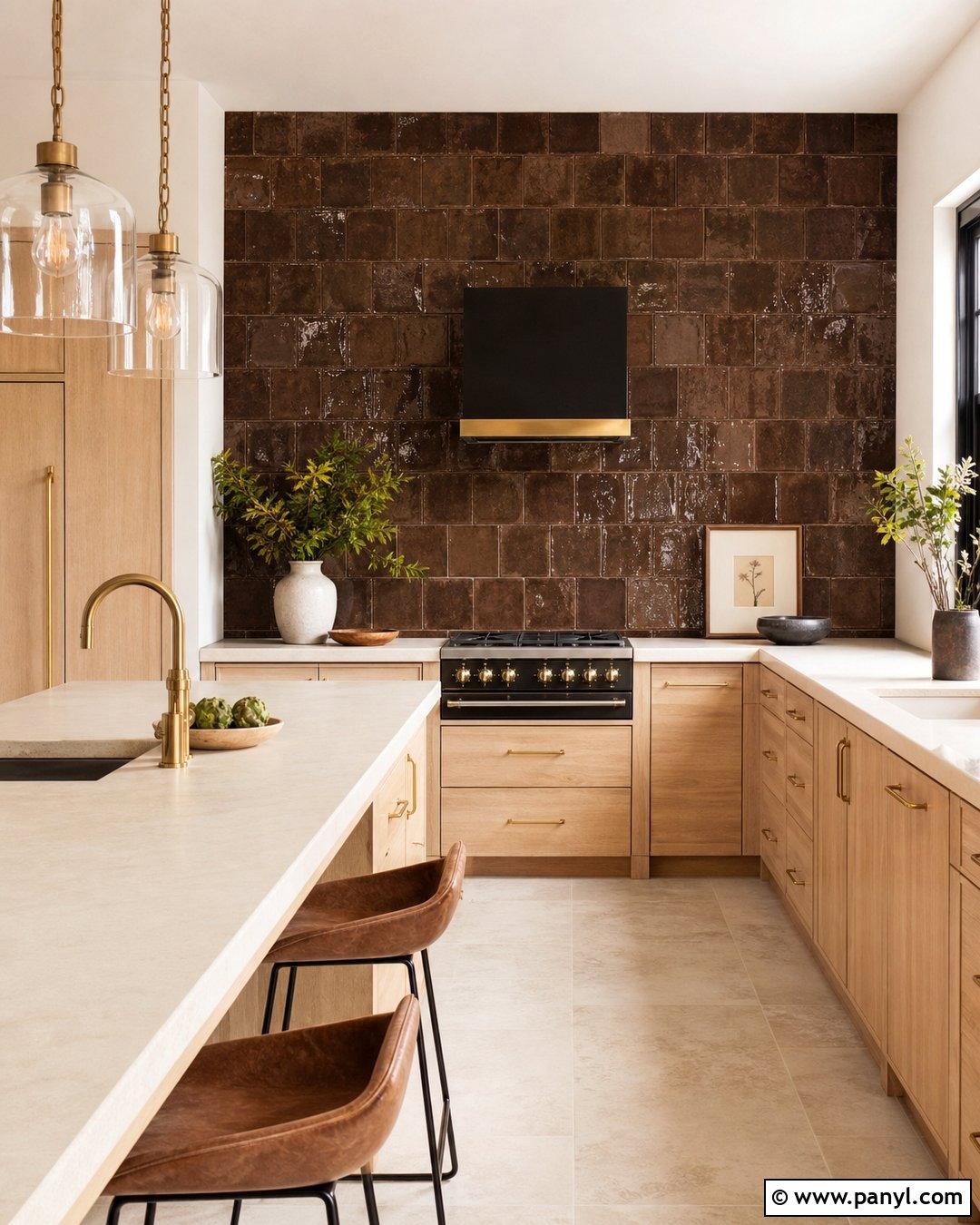 Brown Tile Kitchen Walls - 35 Brown Kitchen Walls