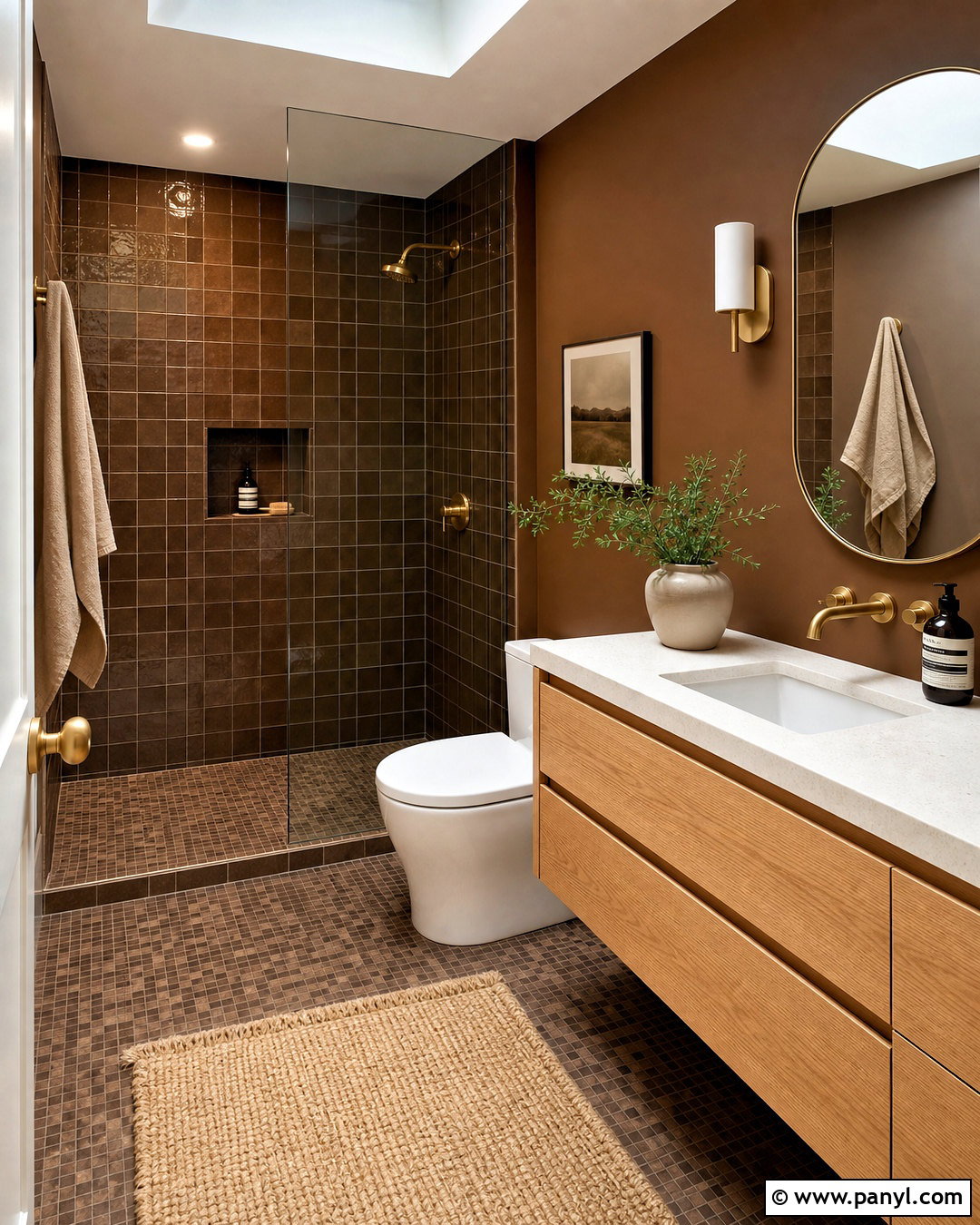 Brown Tile Small Bathroom - 20 small moody bathroom ideas