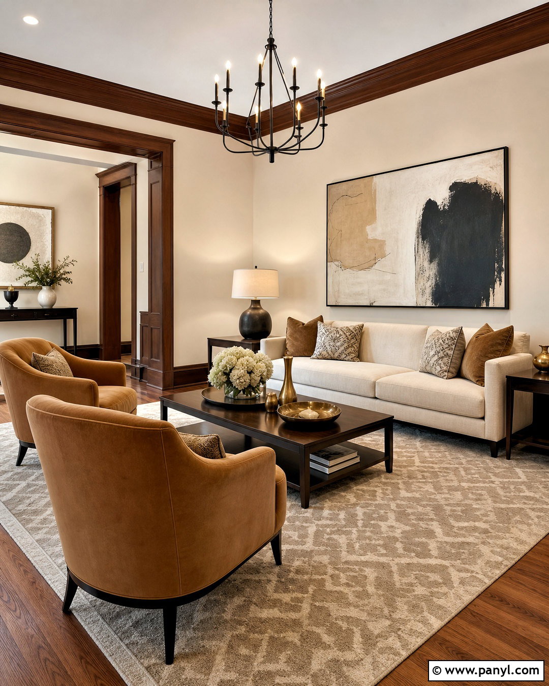 Brown Trim With Beige Living Room Decor - 20 brown trim interior ideas