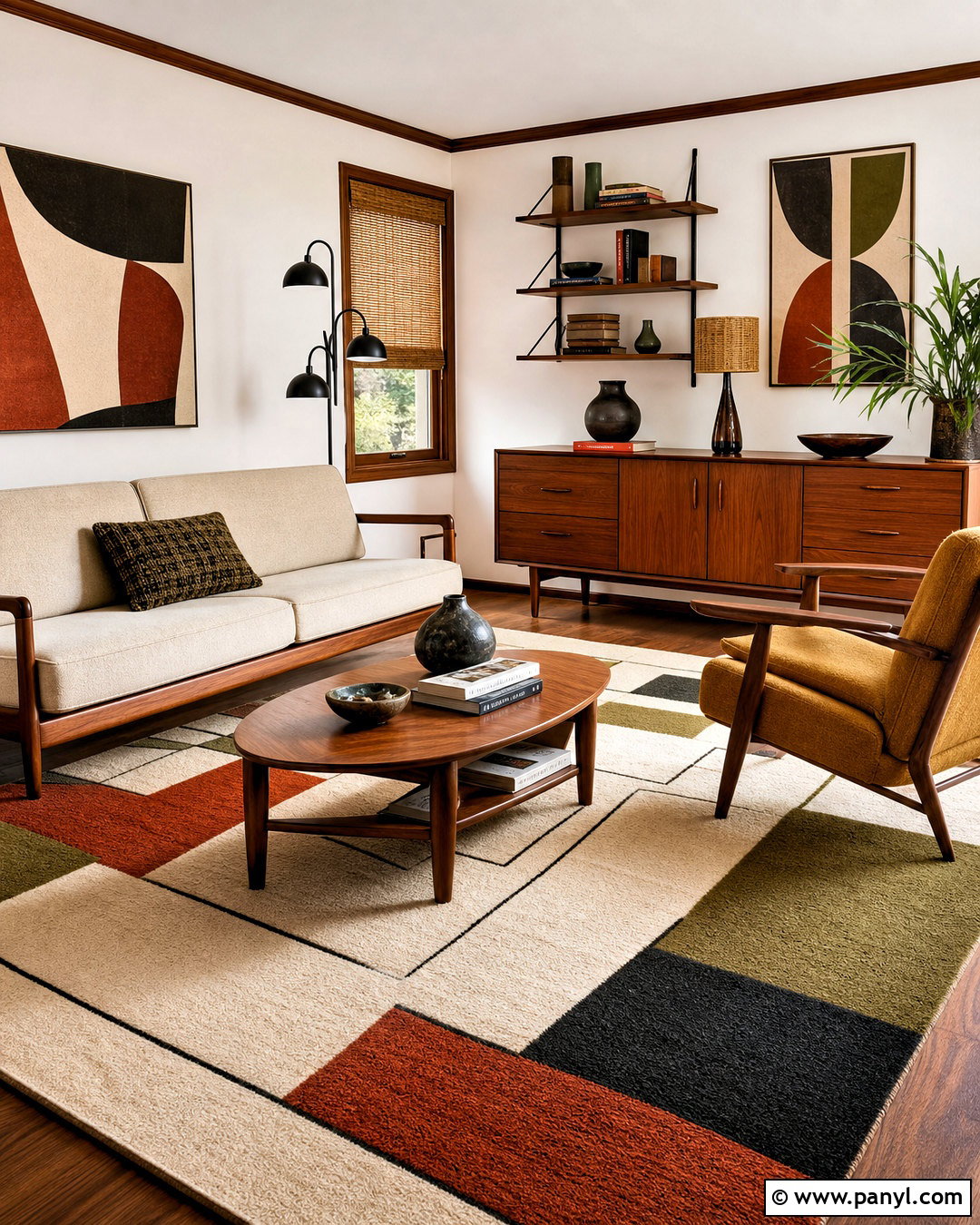 Brown Trim With Midcentury Modern Decor - 20 brown trim interior ideas