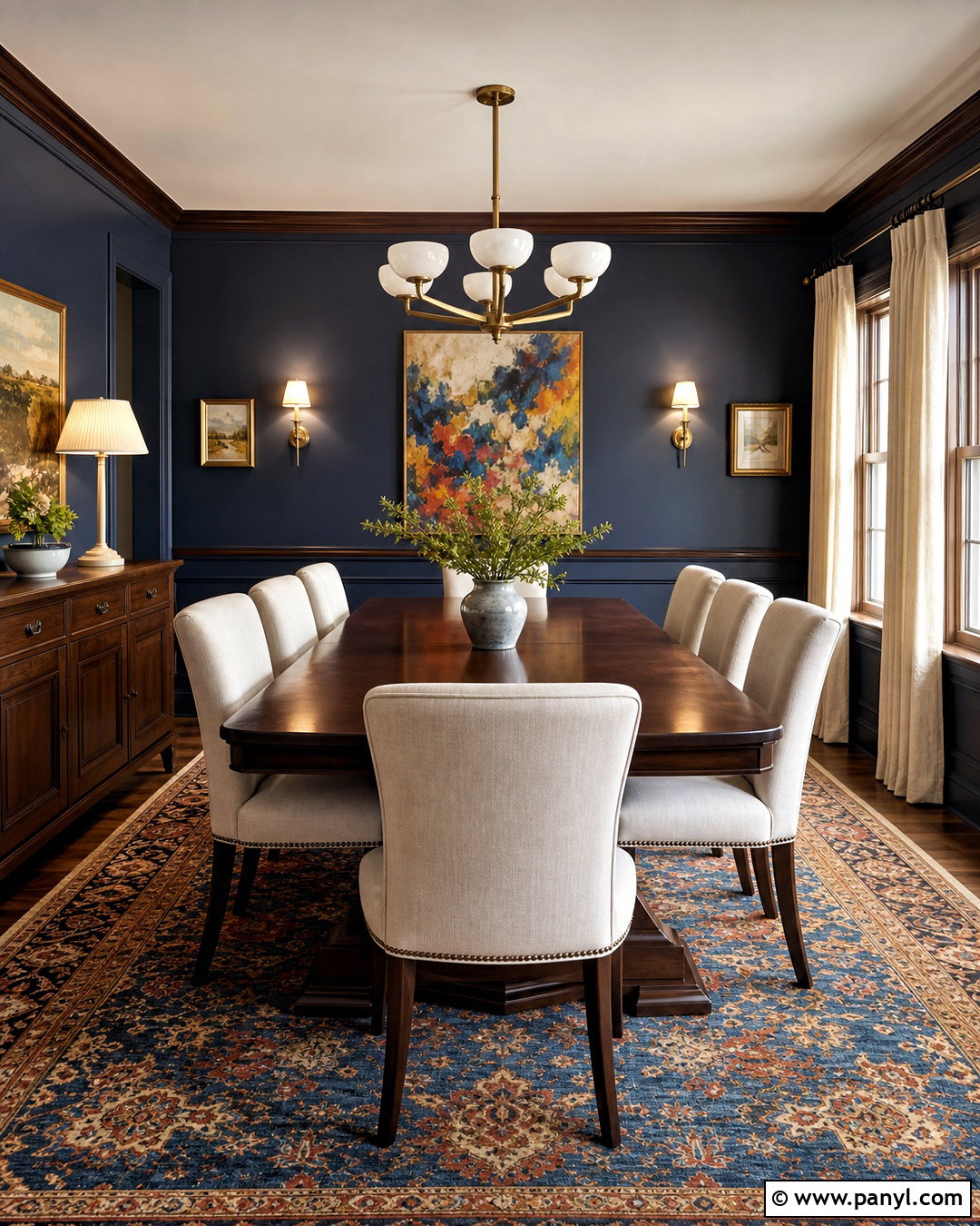 Brown Trim With Navy Blue Walls - 20 brown trim interior ideas