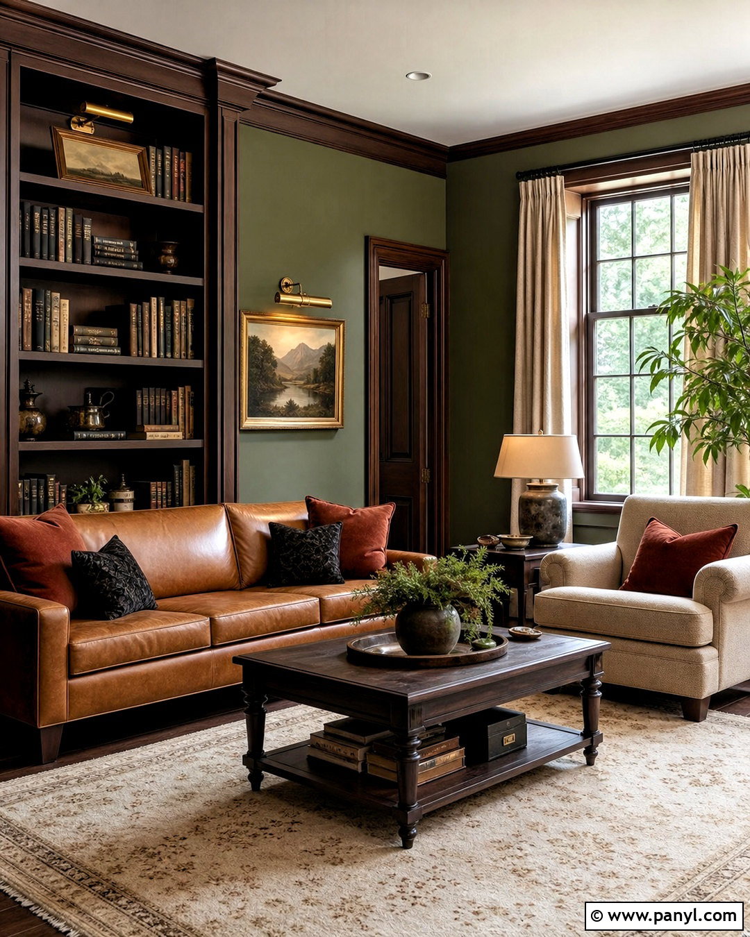 Brown Trim With Olive Green Walls - 20 brown trim interior ideas