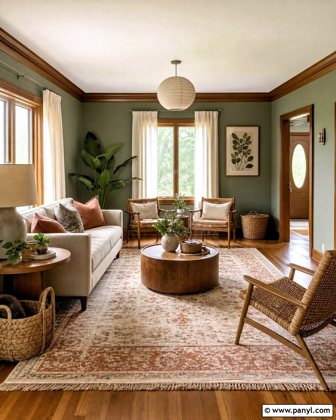 Brown Trim With Sage Green Walls - 20 brown trim interior ideas