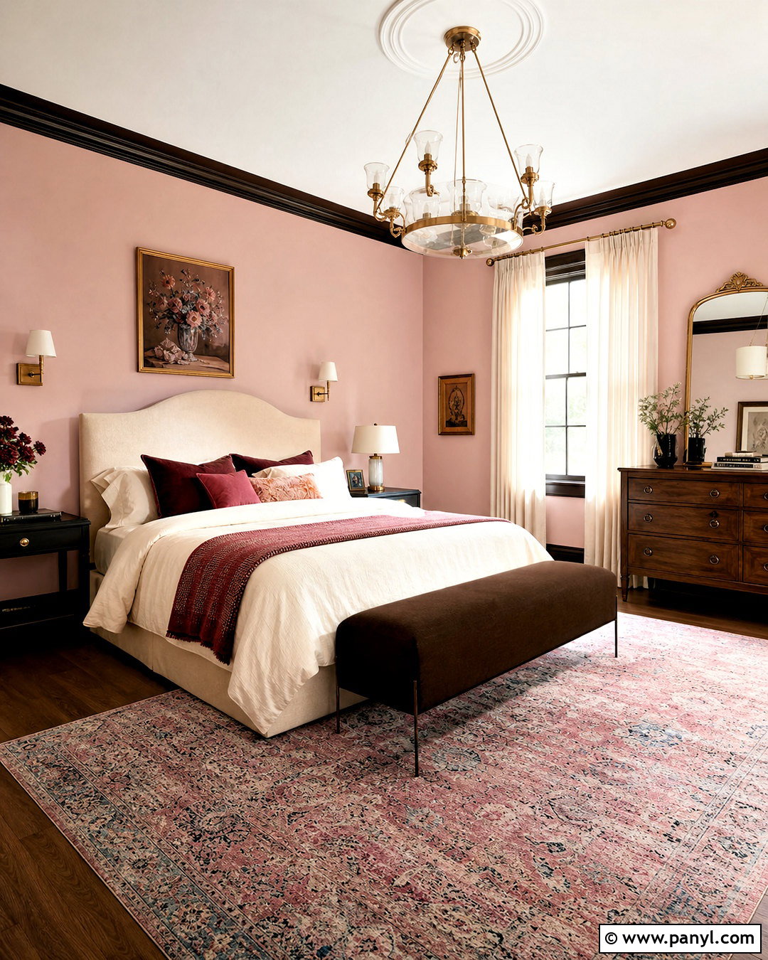 Brown Trim With Soft Pink Walls - 20 brown trim interior ideas