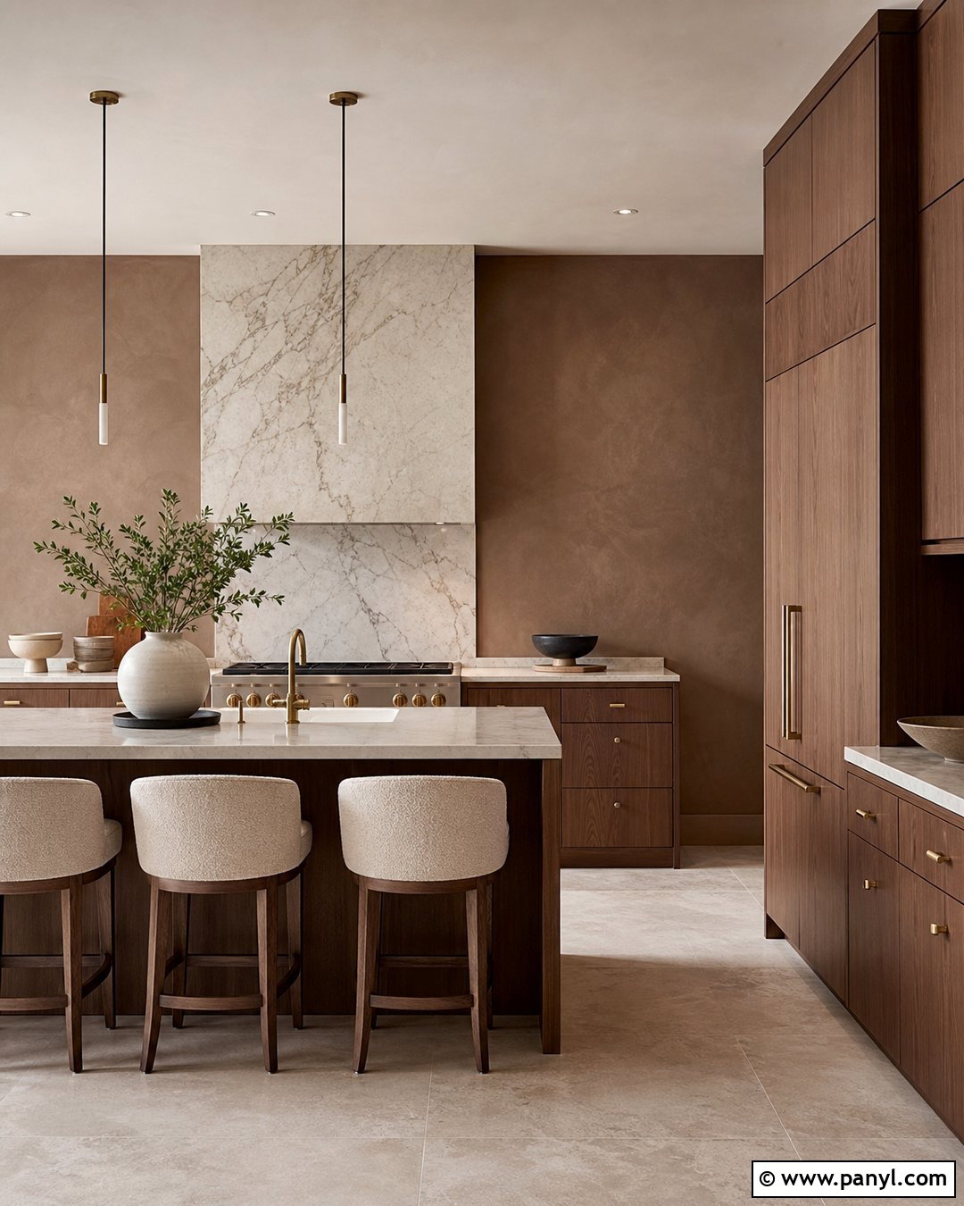 Brown Venetian Plaster Kitchen Walls - 35 Brown Kitchen Walls