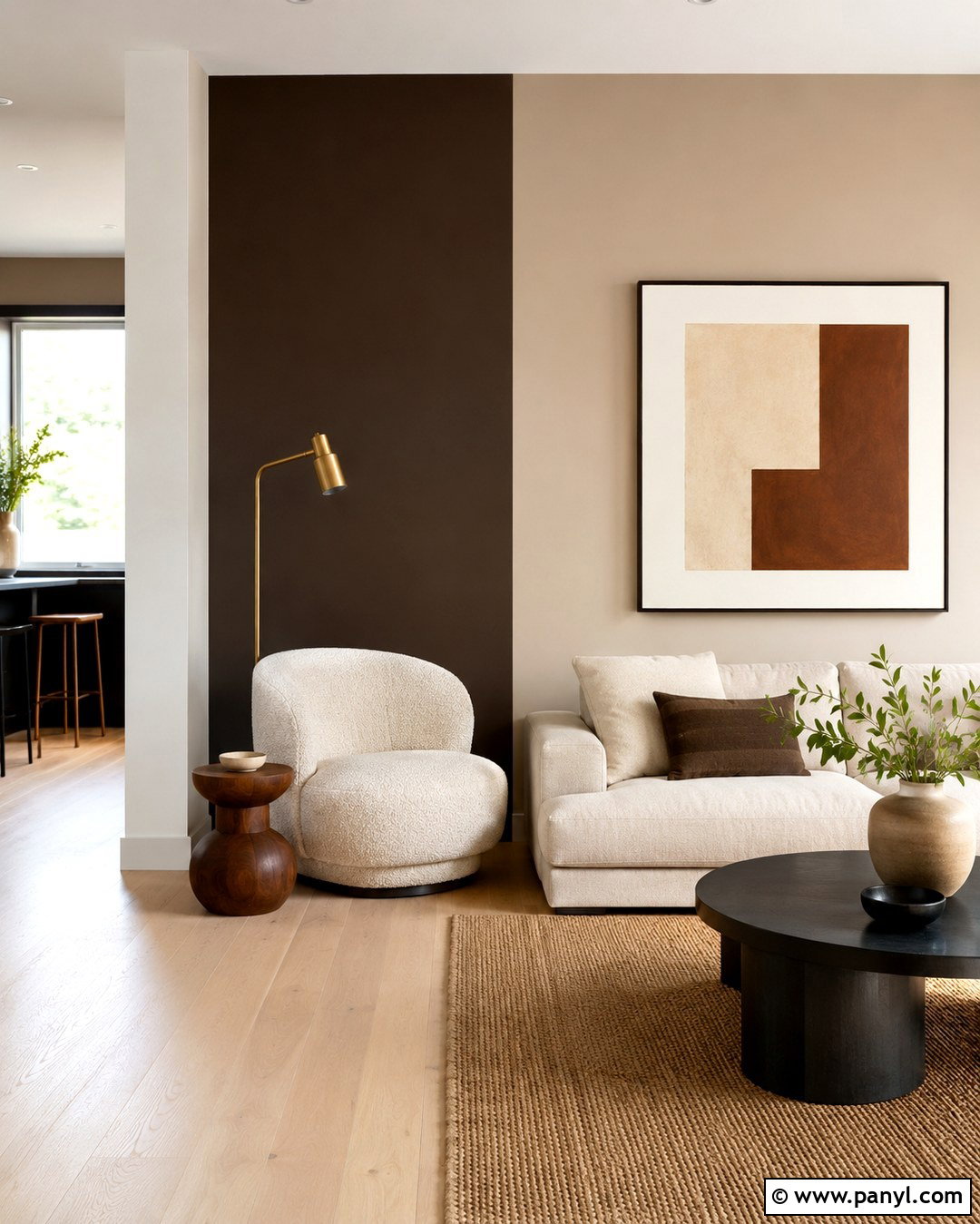Brown Vertical Color Block Walls - 20 Two Tone Brown Walls