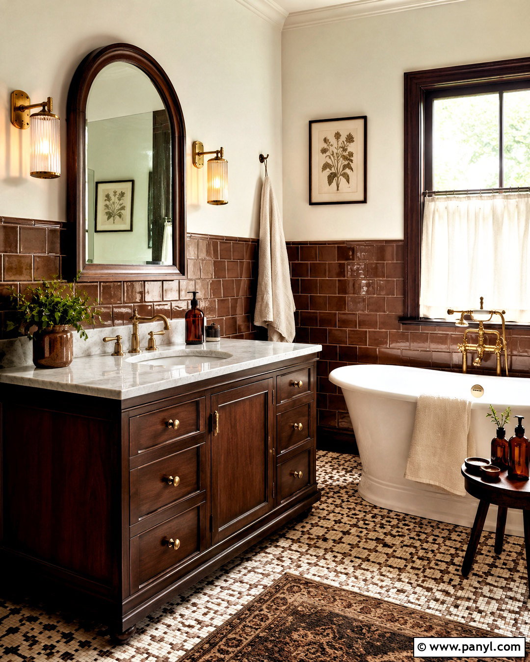 Brown Vintage Bathroom - 20 brown aesthetic vintage ideas