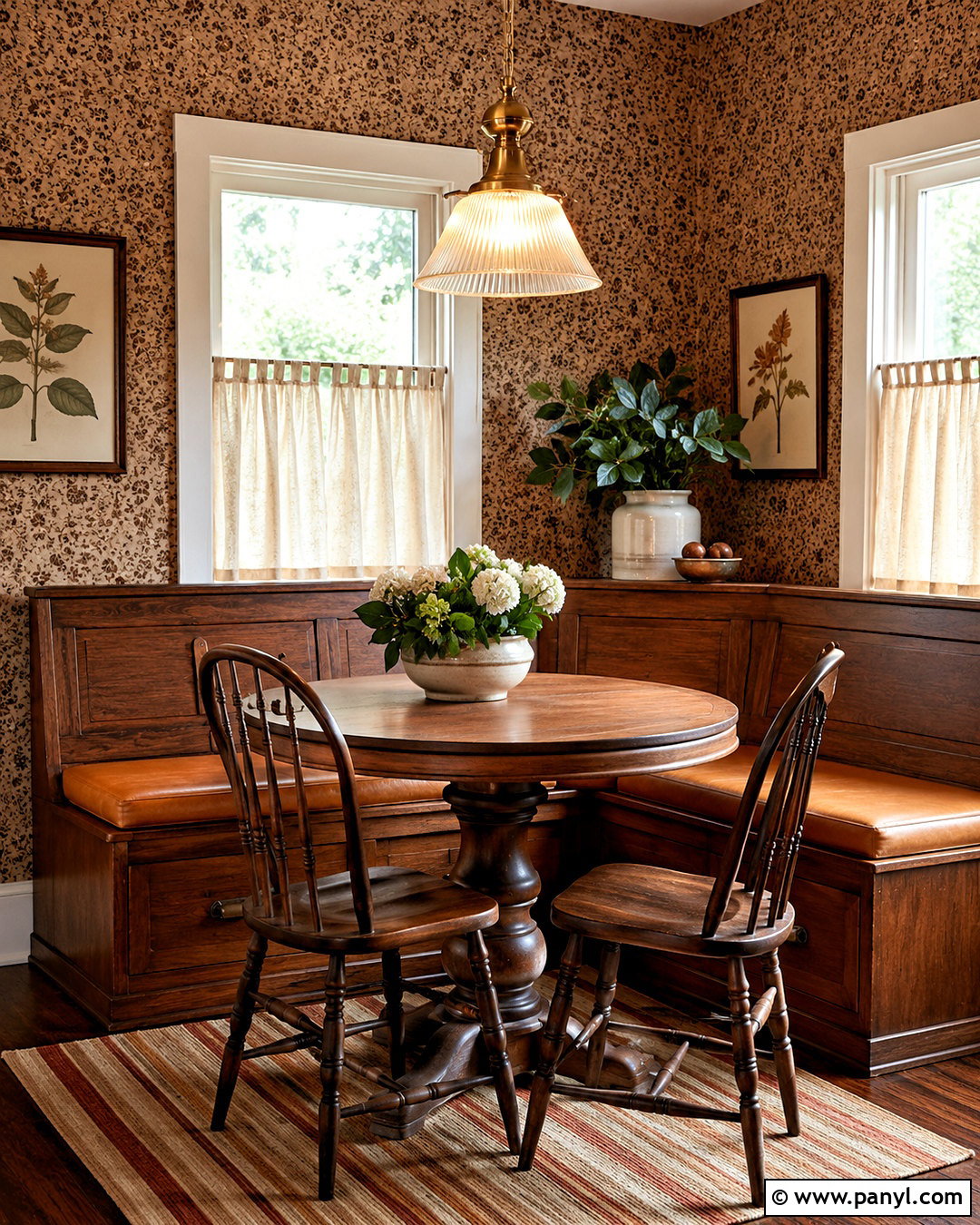 Brown Vintage Breakfast Nook - 20 brown aesthetic vintage ideas
