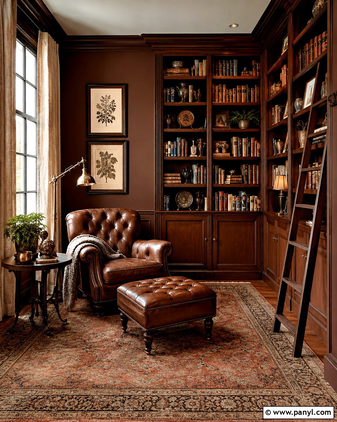 Brown Vintage Reading Room - 20 brown home aesthetic ideas