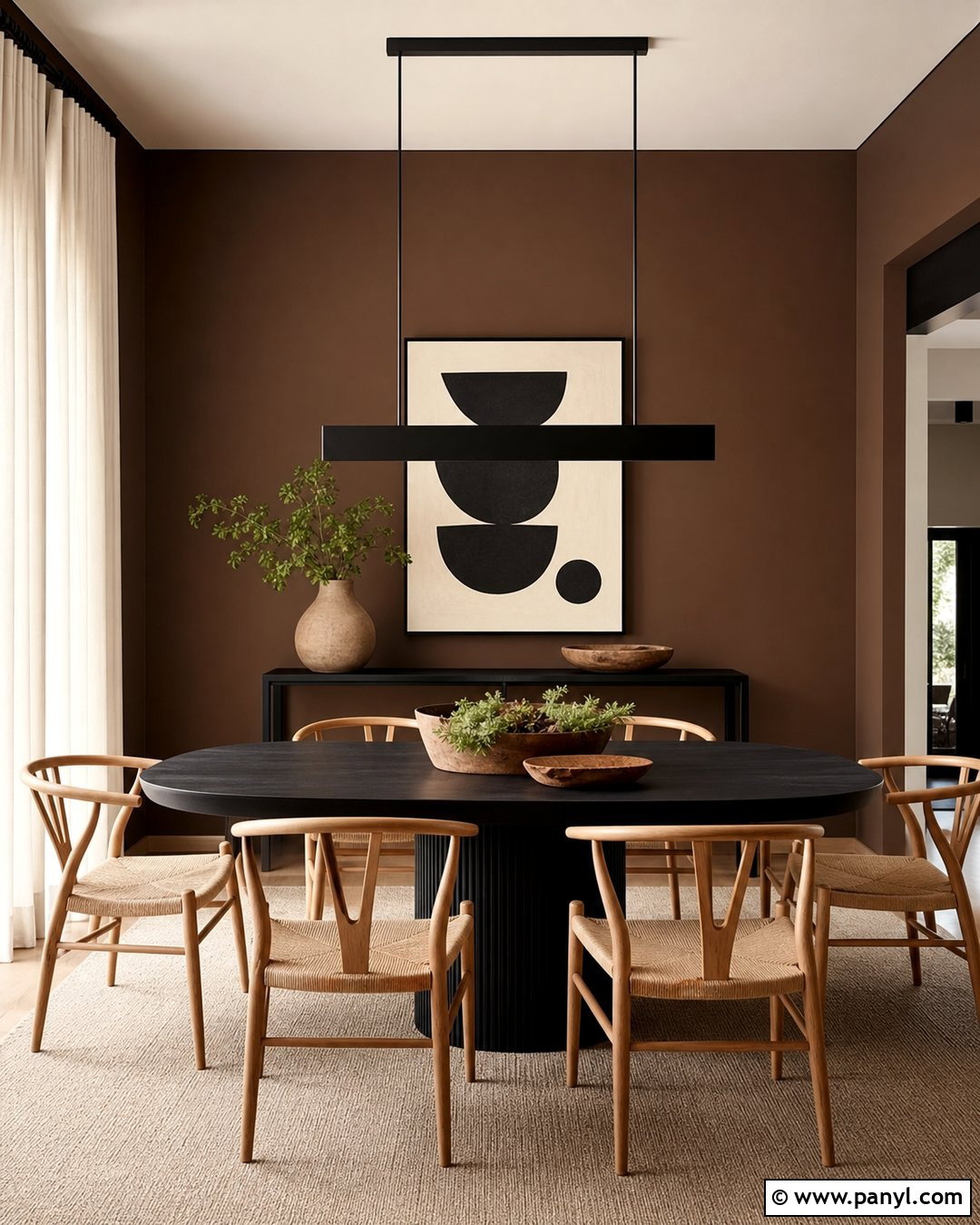 Brown Wall And Black Accents - 35 brown wall aesthetic ideas