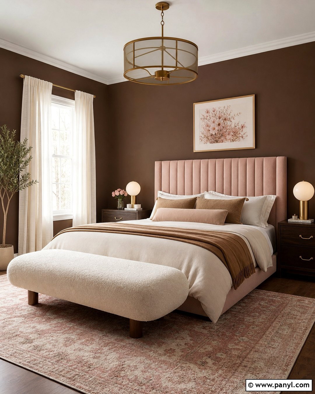 Brown Wall And Blush Pink - 35 brown wall aesthetic ideas