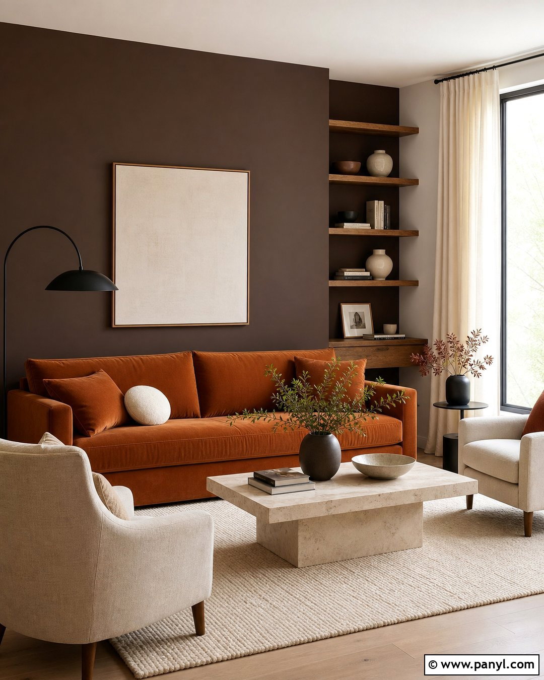 Brown Wall And Burnt Orange - 35 brown wall aesthetic ideas