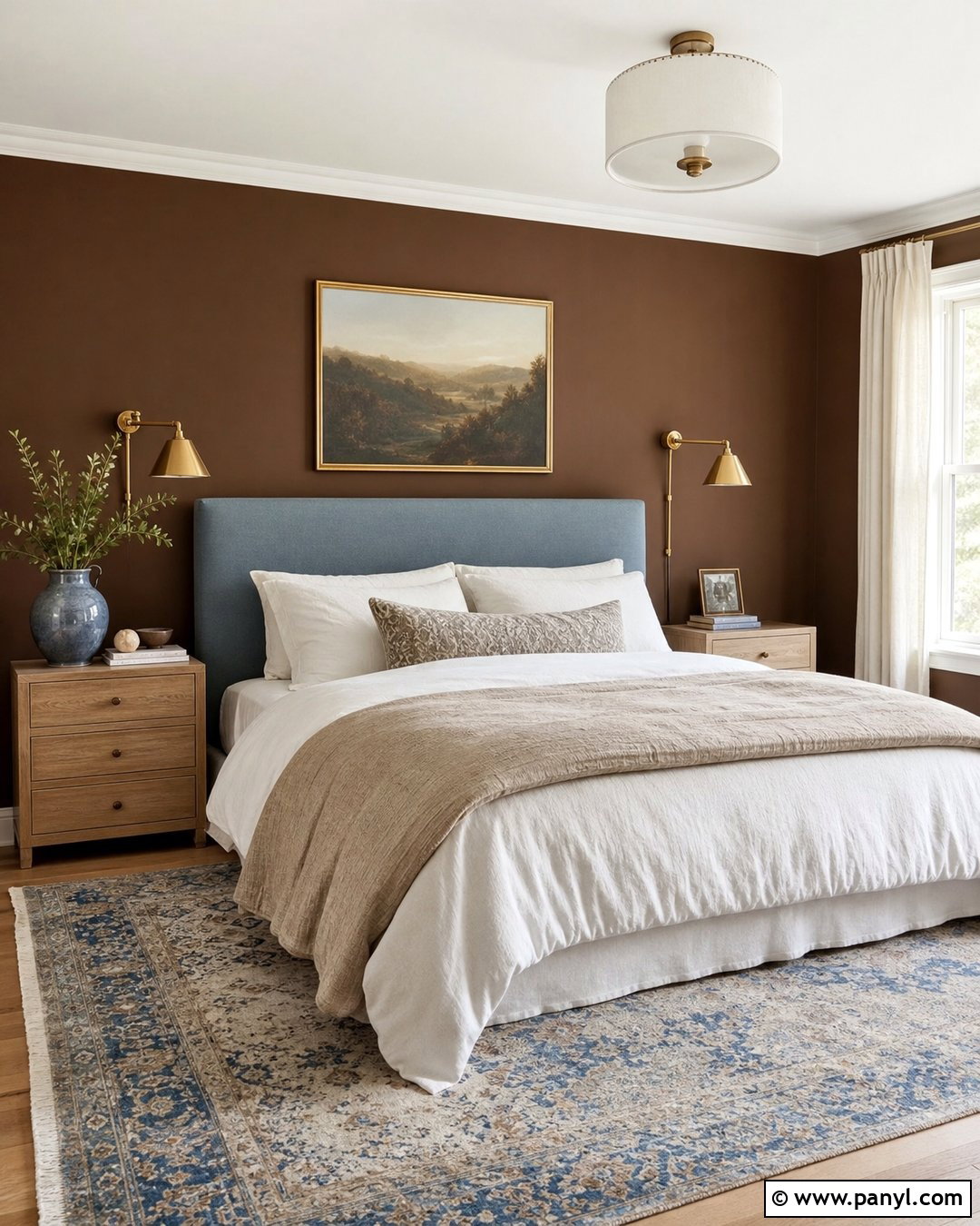 Brown Wall And Dusty Blue - 35 brown wall aesthetic ideas