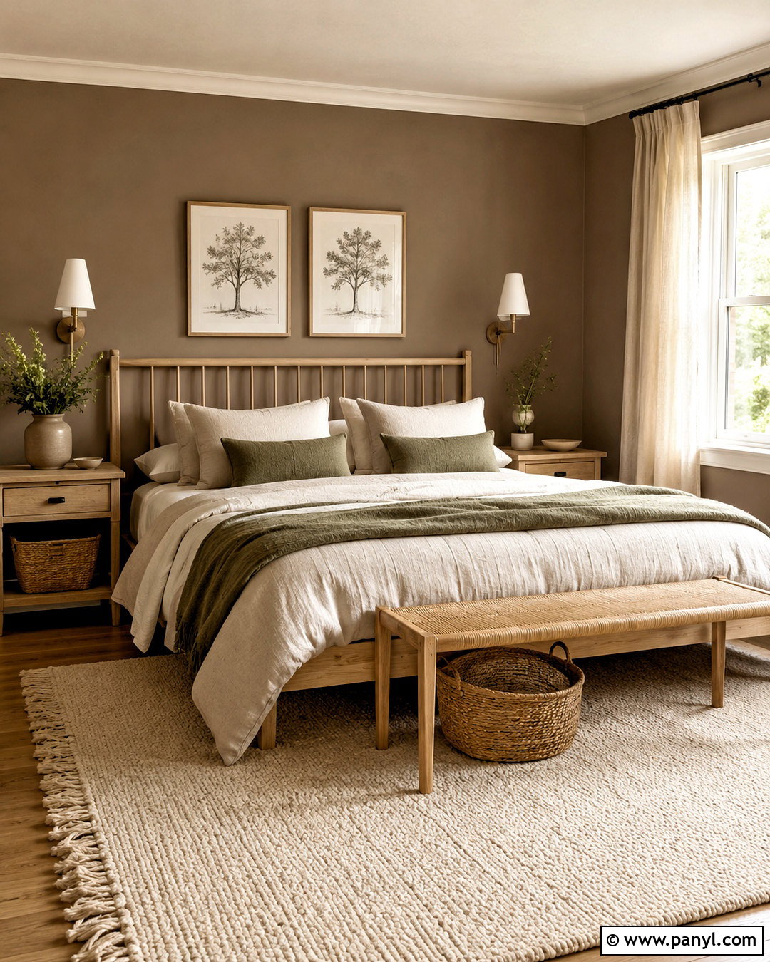 Brown Wall Bedroom With Natural Wood - 20 brown wall bedroom ideas
