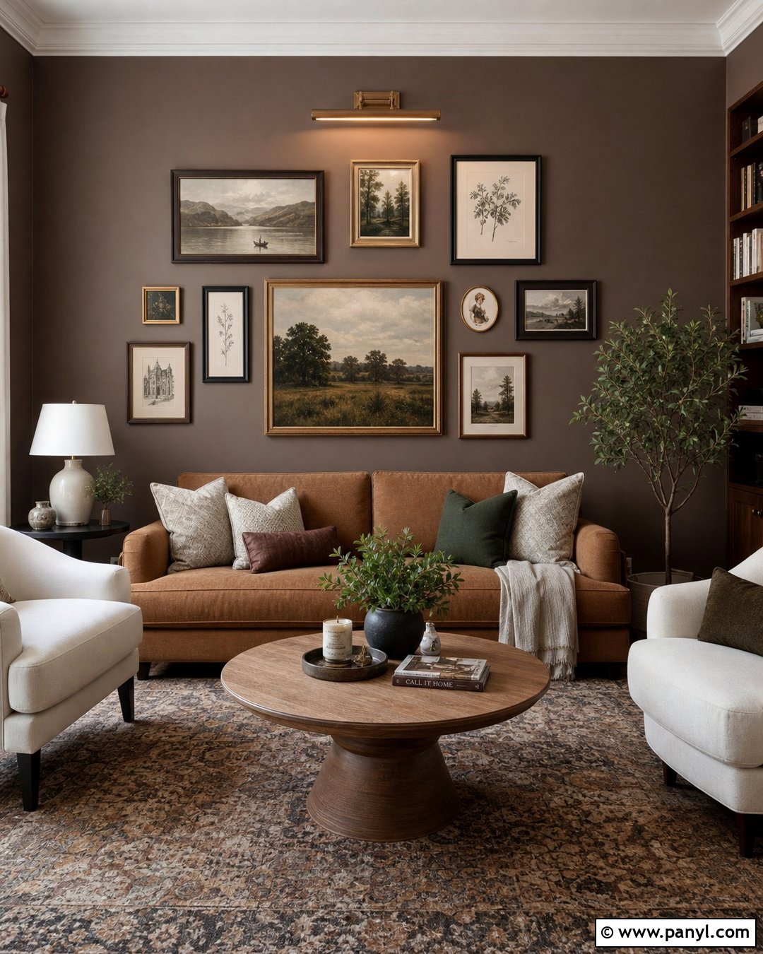 Brown Wall Gallery Display - 35 brown wall aesthetic ideas