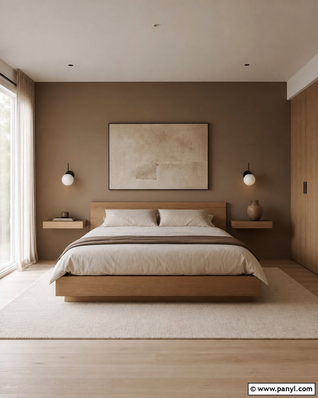 Brown Wall Minimalist Bedroom - 35 brown wall aesthetic ideas