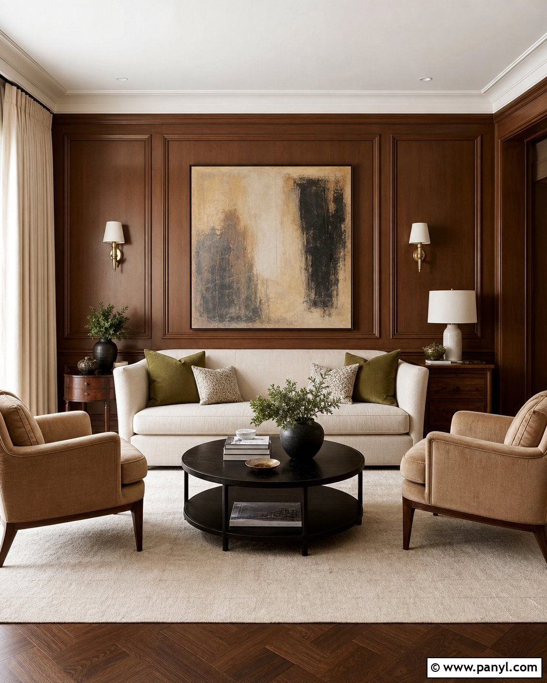 Brown Wall Paneling - 35 Brown Wall Room Ideas