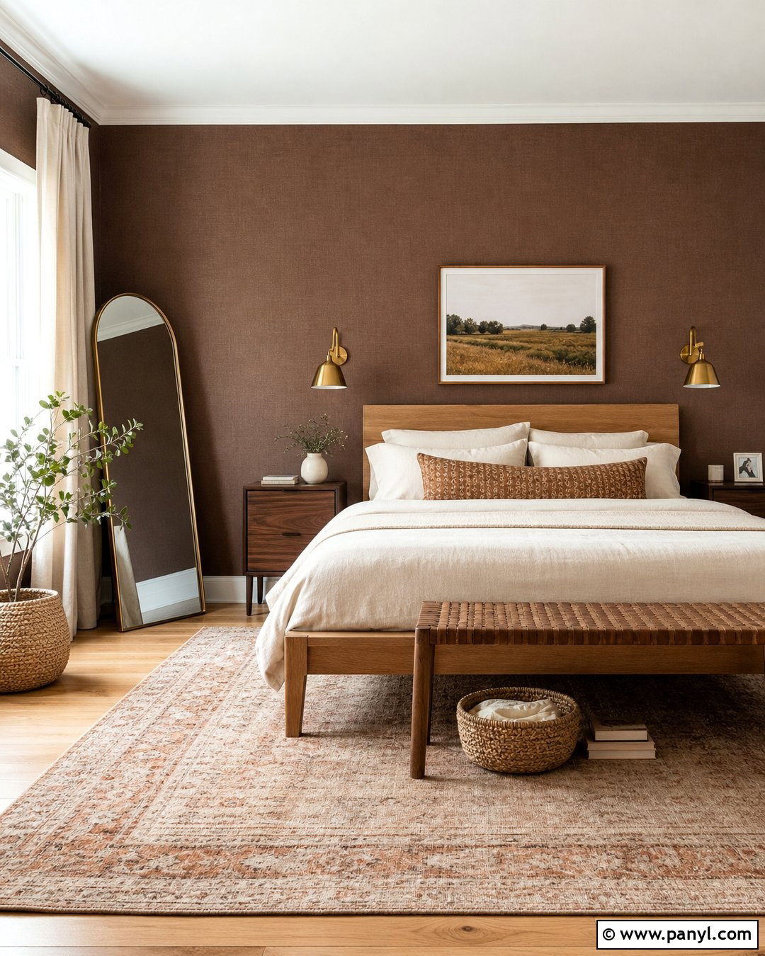 Brown Wall Rental Bedroom - 35 brown wall aesthetic ideas