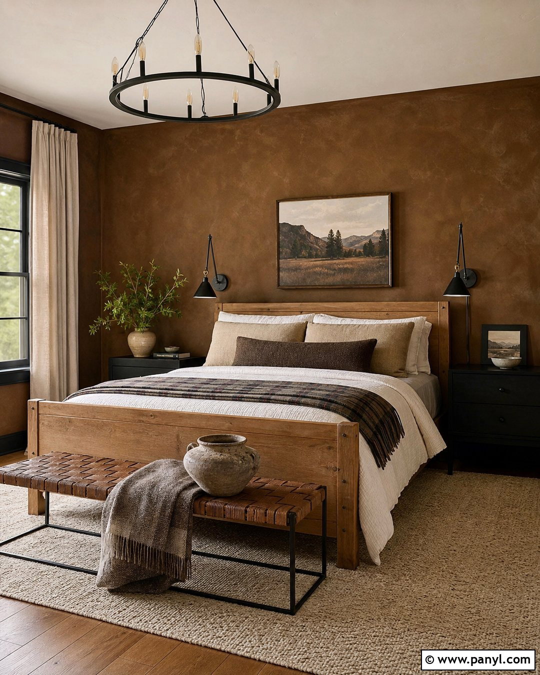 Brown Wall Rustic Bedroom - 35 brown wall aesthetic ideas