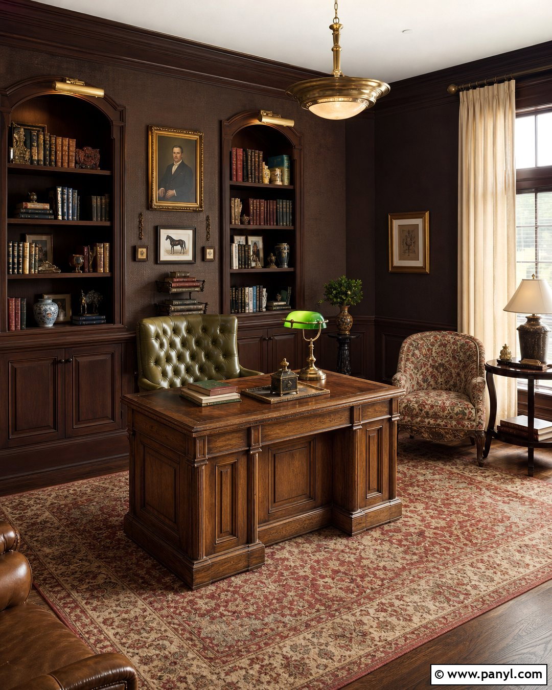 Brown Wall Vintage Study - 35 brown wall aesthetic ideas