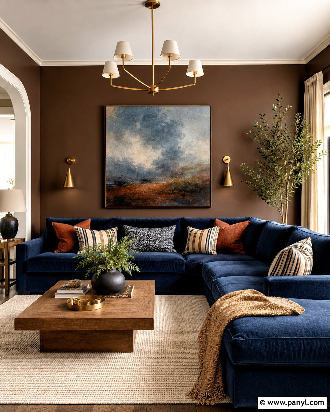 Brown Wall With Blue Decor - 20 brown wall decor ideas