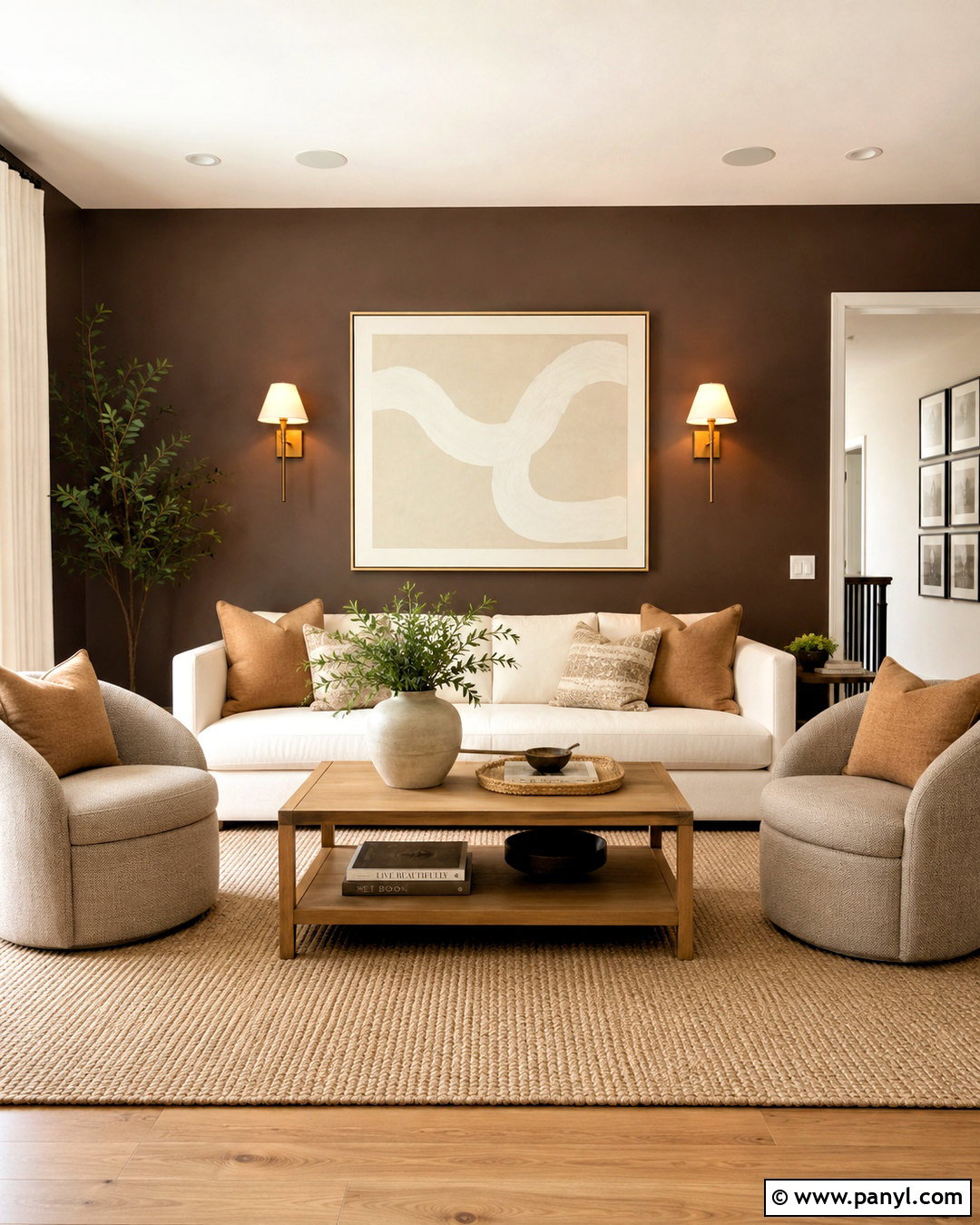 Brown Wall With Cream Furniture - 20 brown wall decor ideas