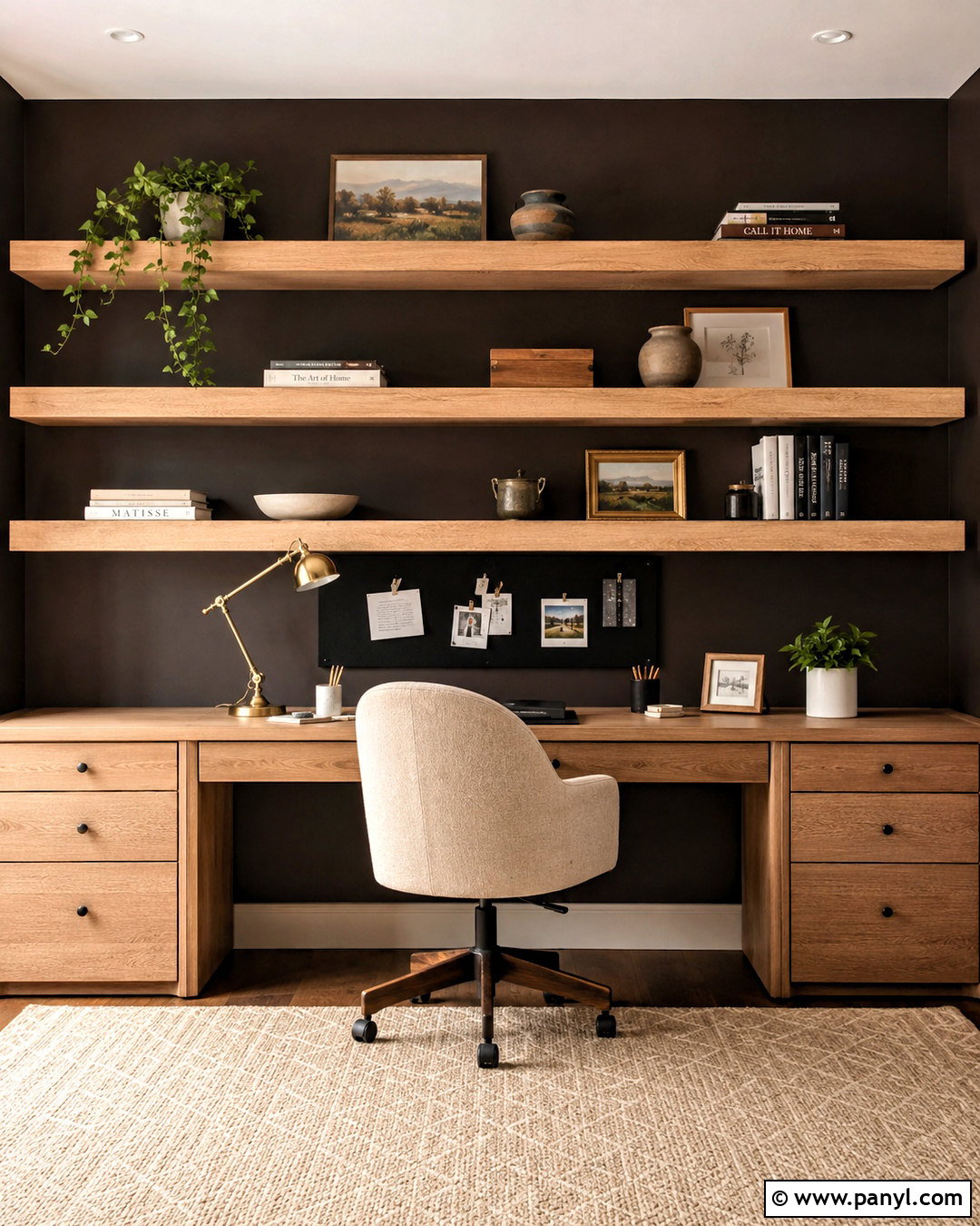 Brown Wall With Floating Shelves - 20 brown wall decor ideas