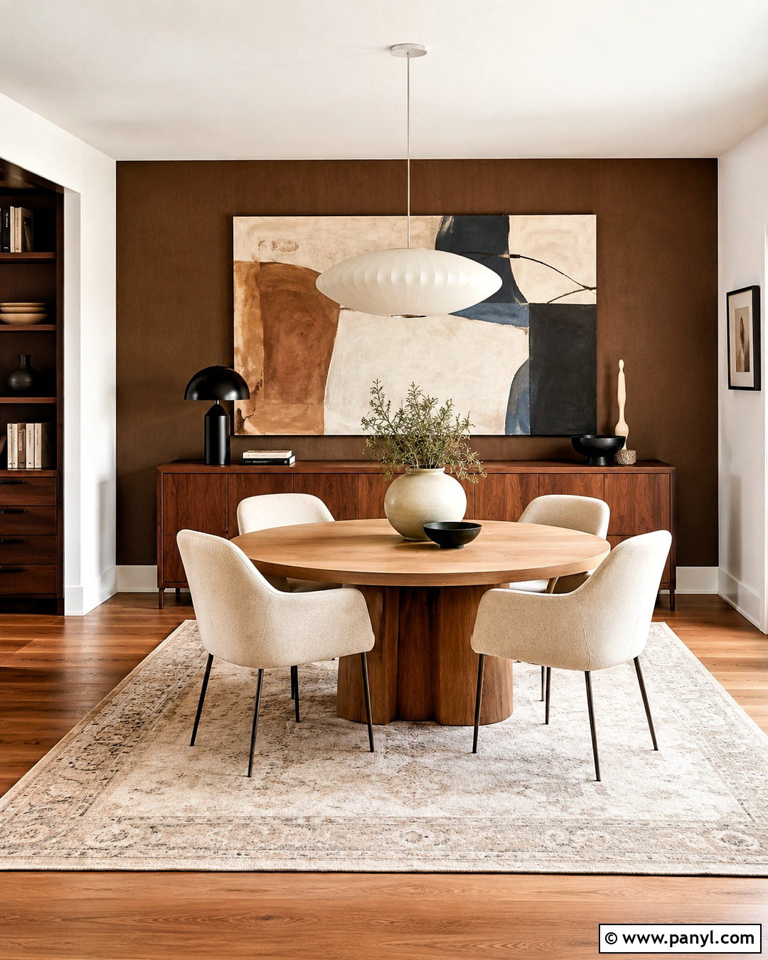 Brown Wall With Large Artwork - 20 brown wall decor ideas