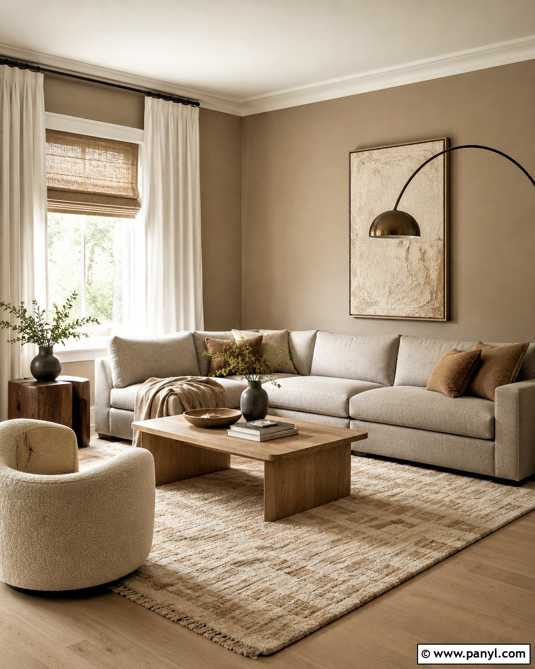 Brown Wall With Neutral Layers - 20 brown wall decor ideas