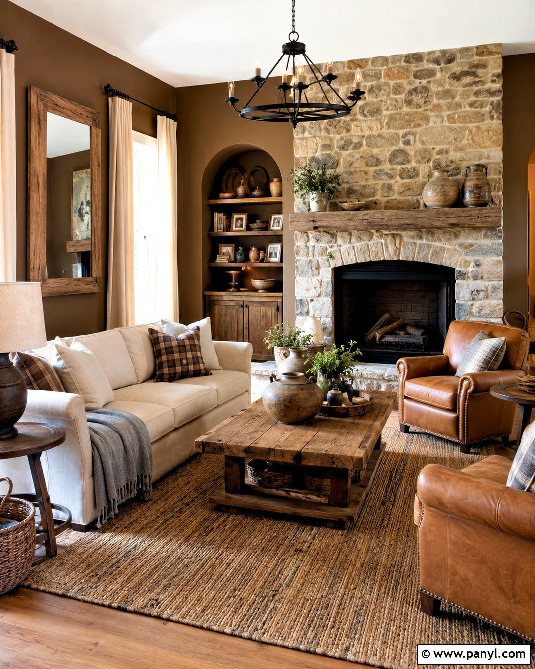 Brown Wall With Rustic Decor - 20 brown wall decor ideas