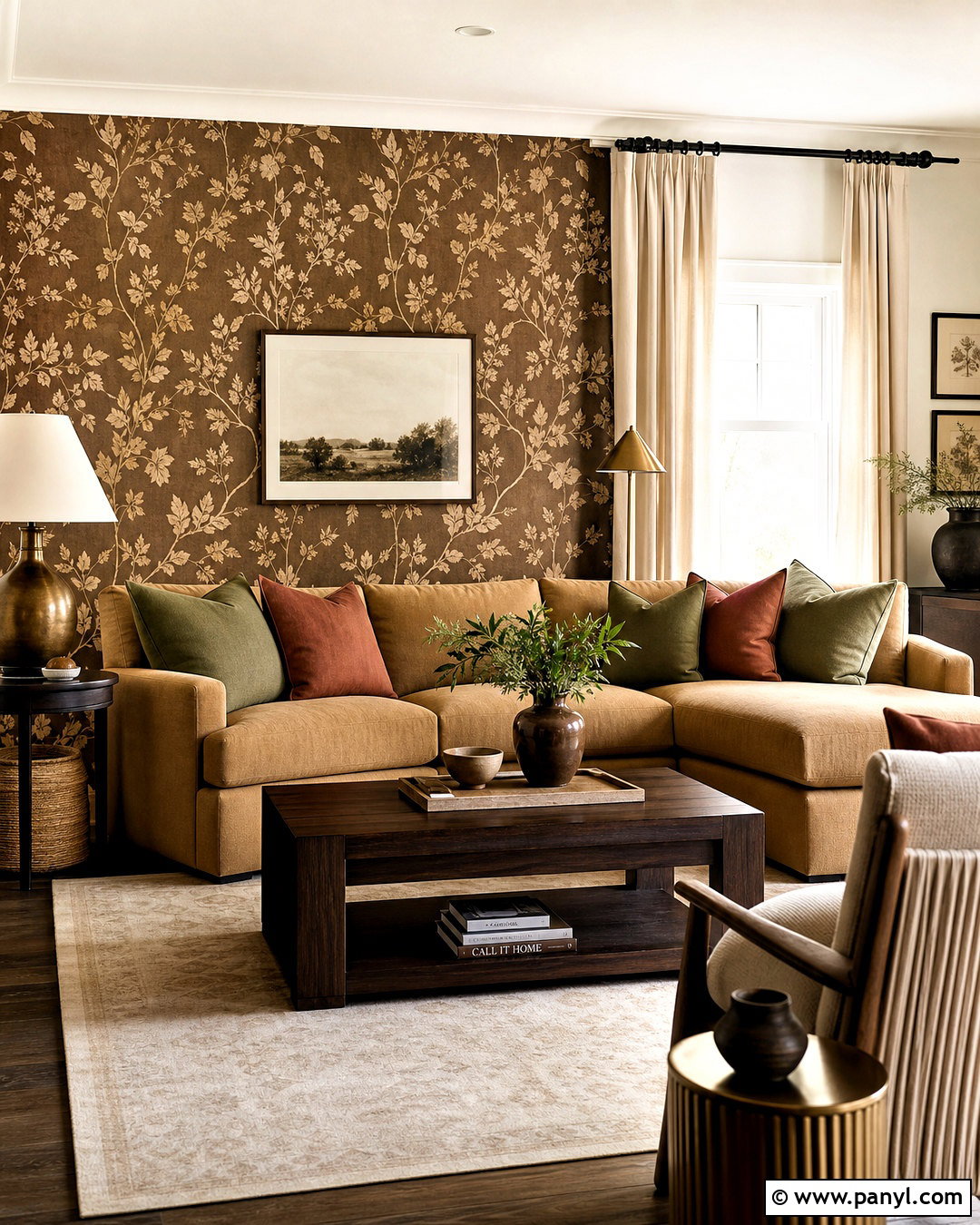Brown Wallpaper Accent Wall - 20 brown accent wall living room ideas
