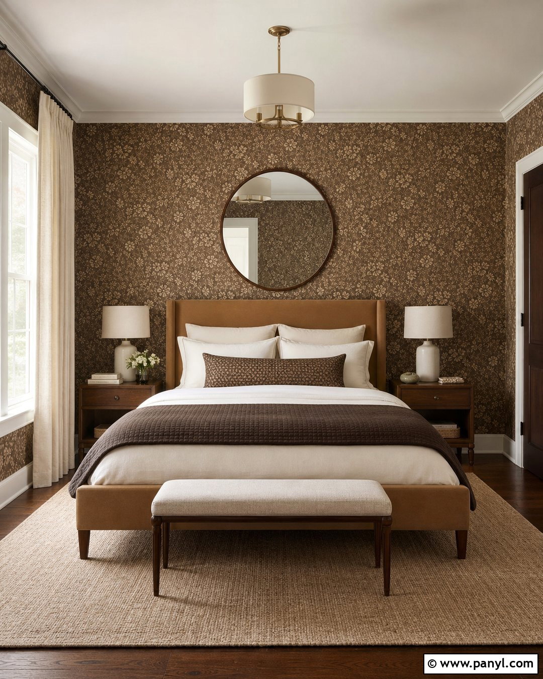 Brown Wallpaper Bedroom - 35 Brown Wall Room Ideas